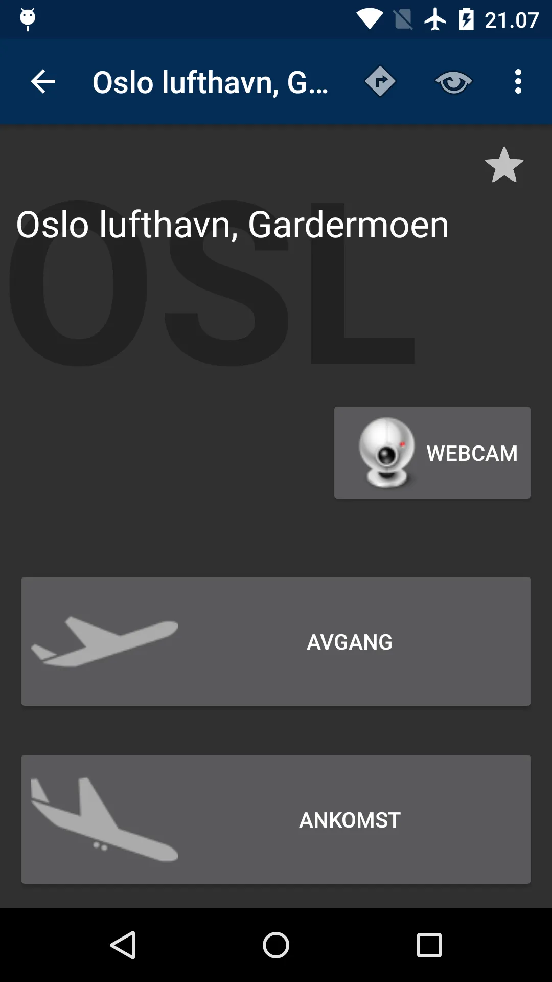 Airports in Norway | Indus Appstore | Screenshot