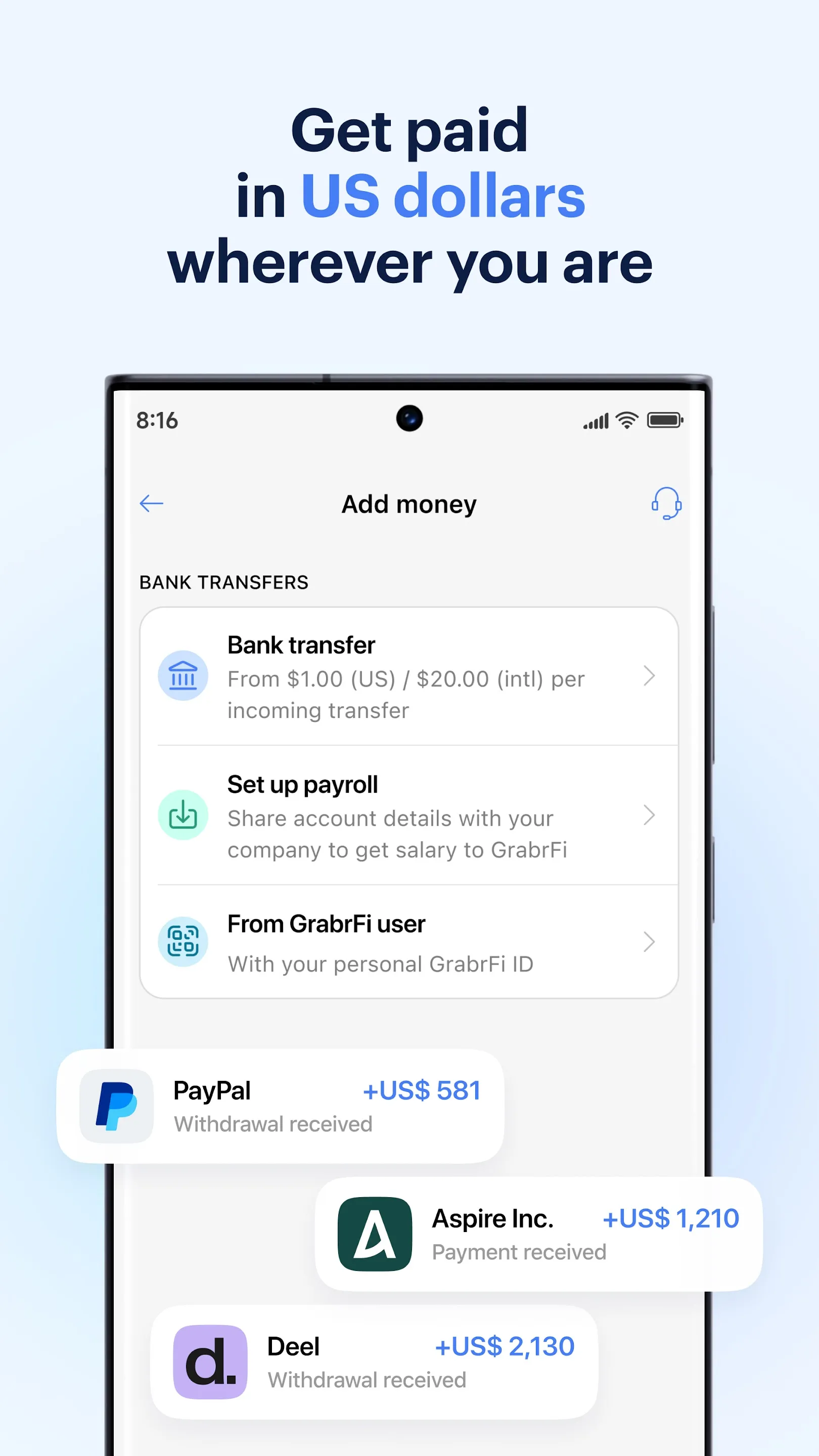 GrabrFi: Global USD Banking | Indus Appstore | Screenshot