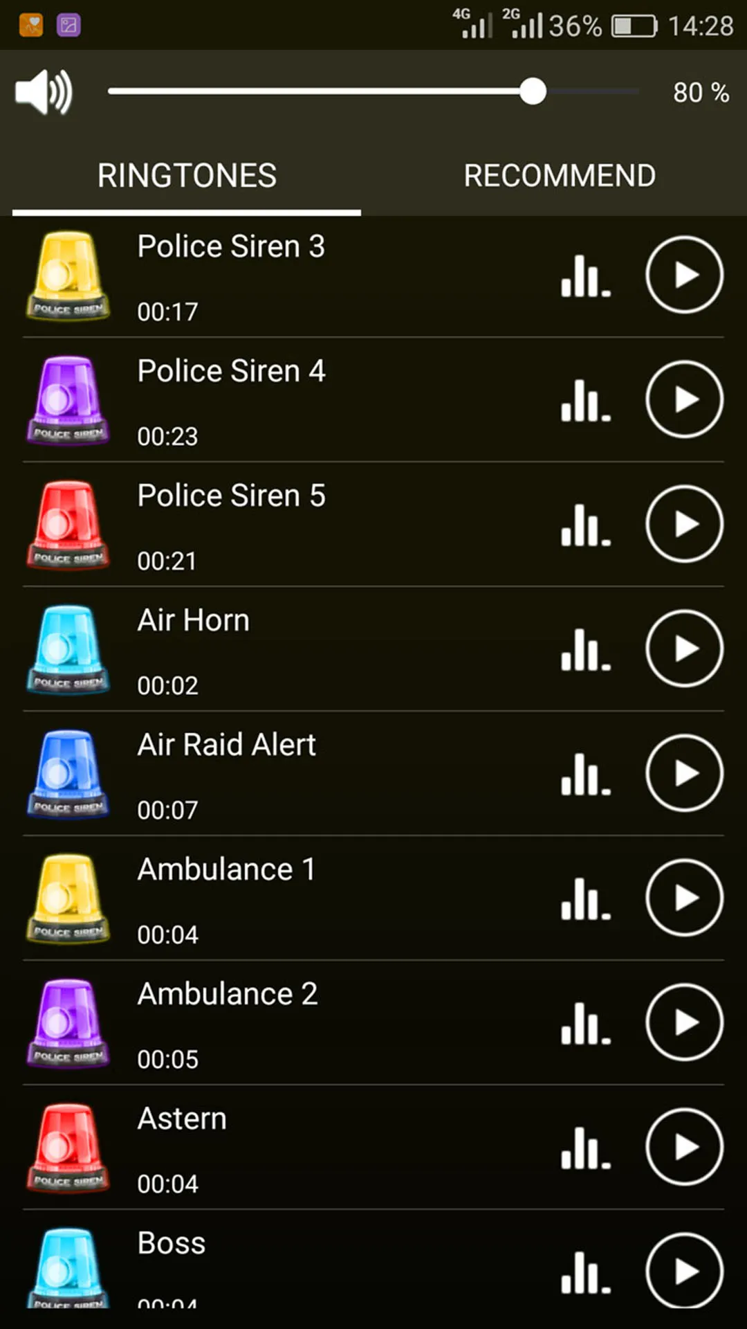 Loud Siren Ringtones | Indus Appstore | Screenshot