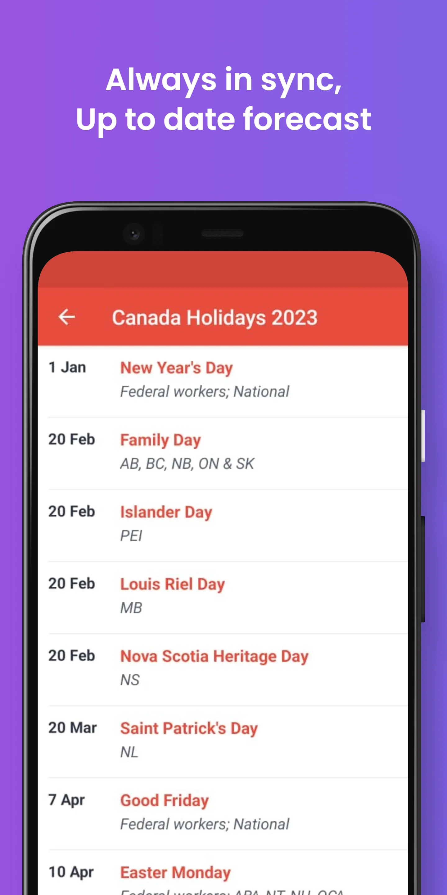 Canada Statutory Holidays 2024 | Indus Appstore | Screenshot