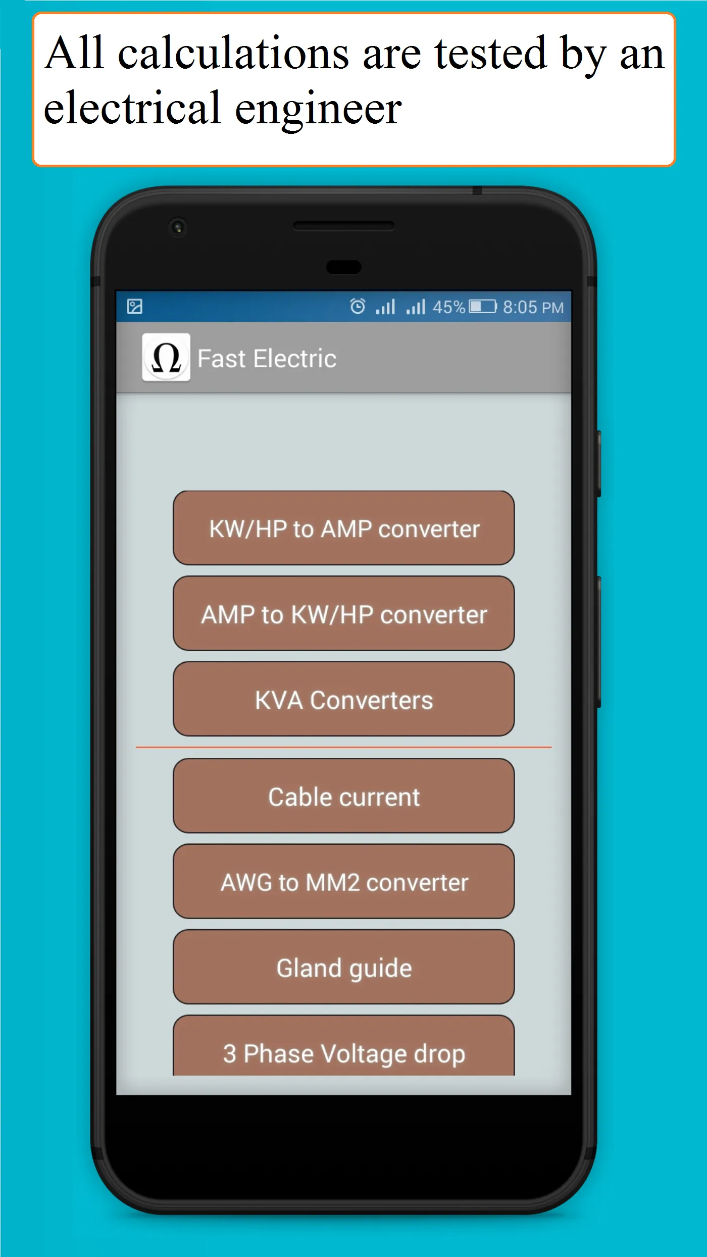 Fast electrical calculations | Indus Appstore | Screenshot