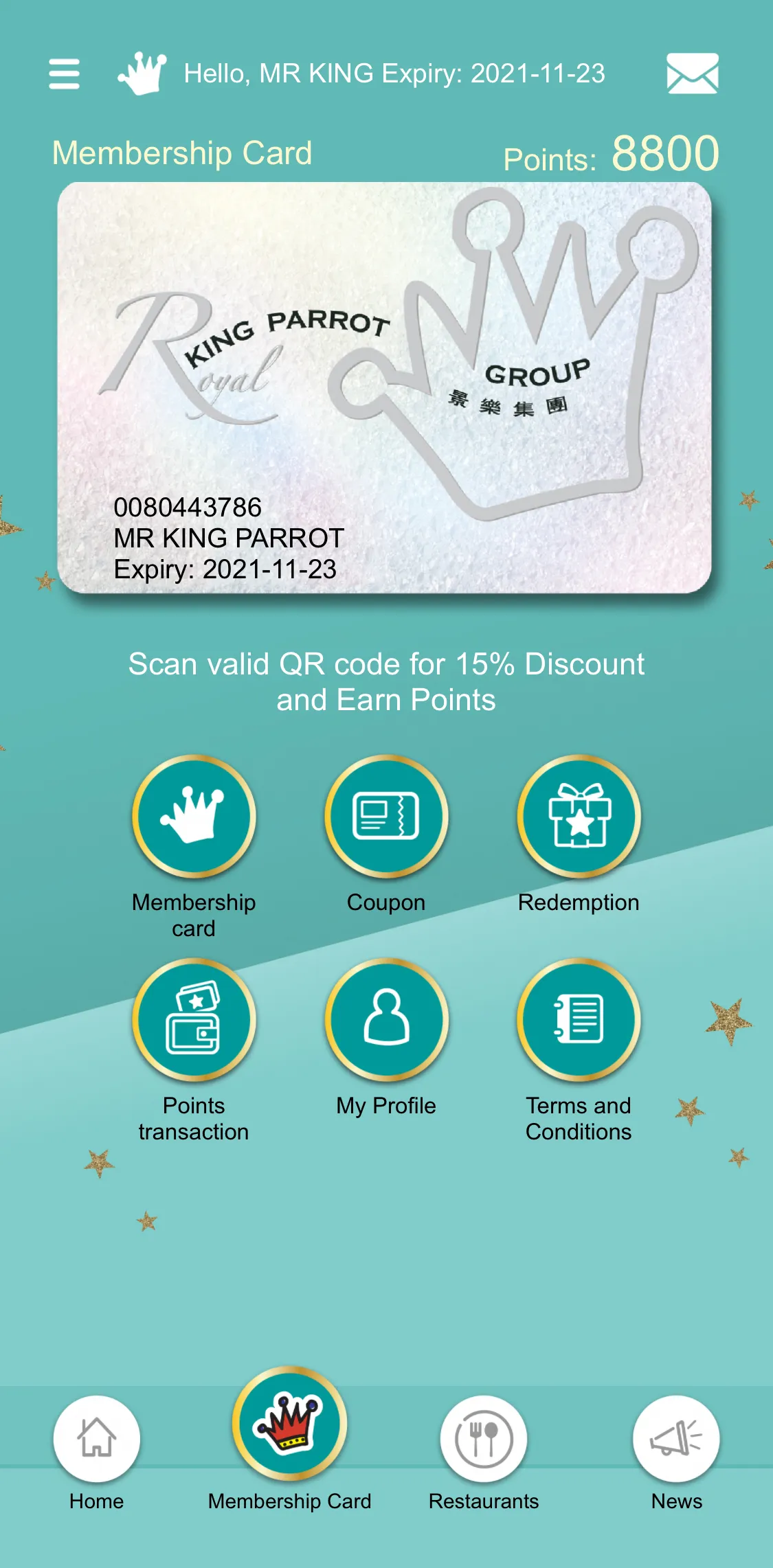 King Parrot Membership Card | Indus Appstore | Screenshot