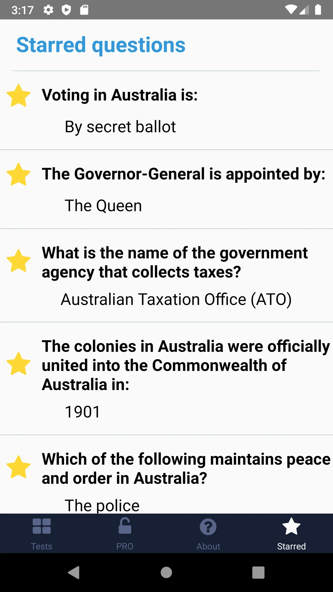 Australian Citizenship Test | Indus Appstore | Screenshot