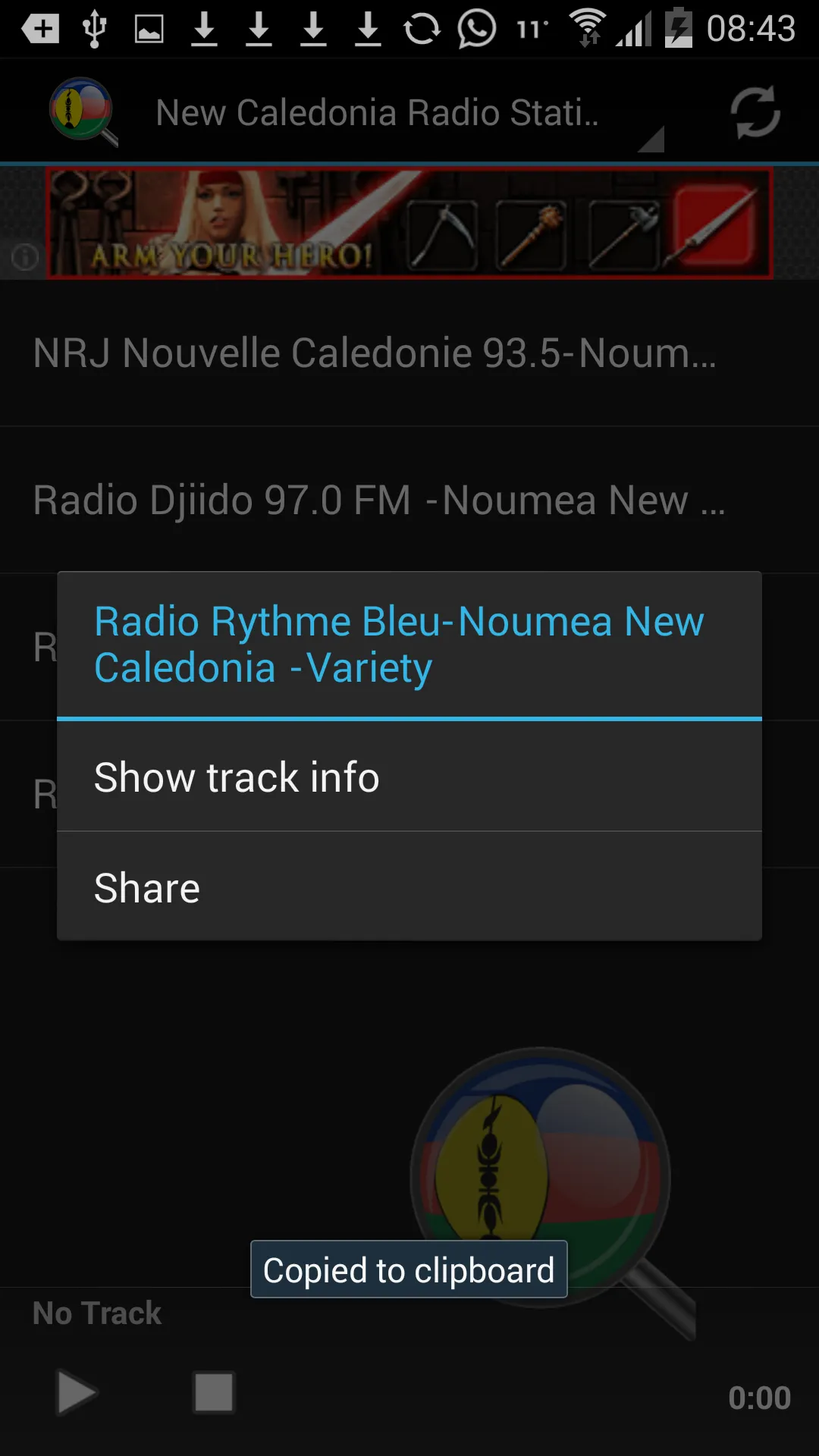 New Caledonia Radio Stations | Indus Appstore | Screenshot