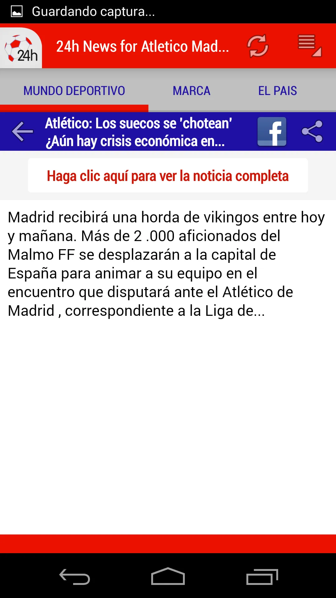 24h News for Atlético Madrid | Indus Appstore | Screenshot