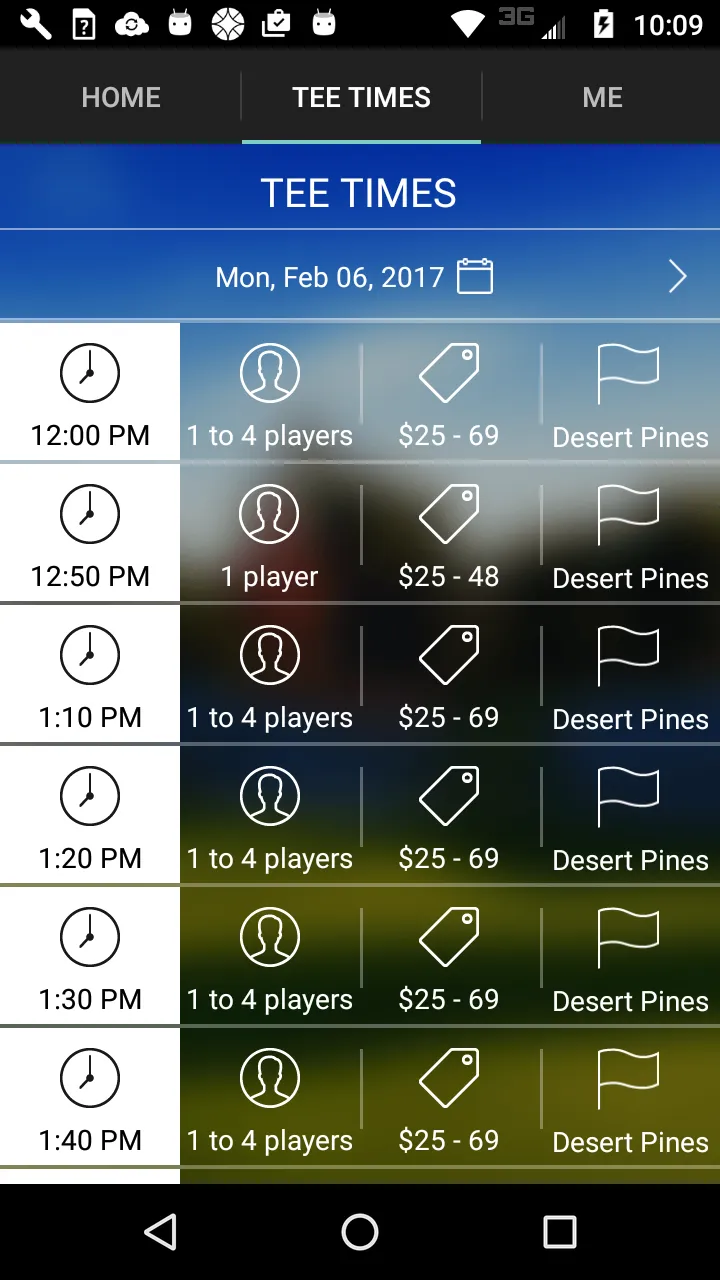 Desert Pines Golf Tee Times | Indus Appstore | Screenshot