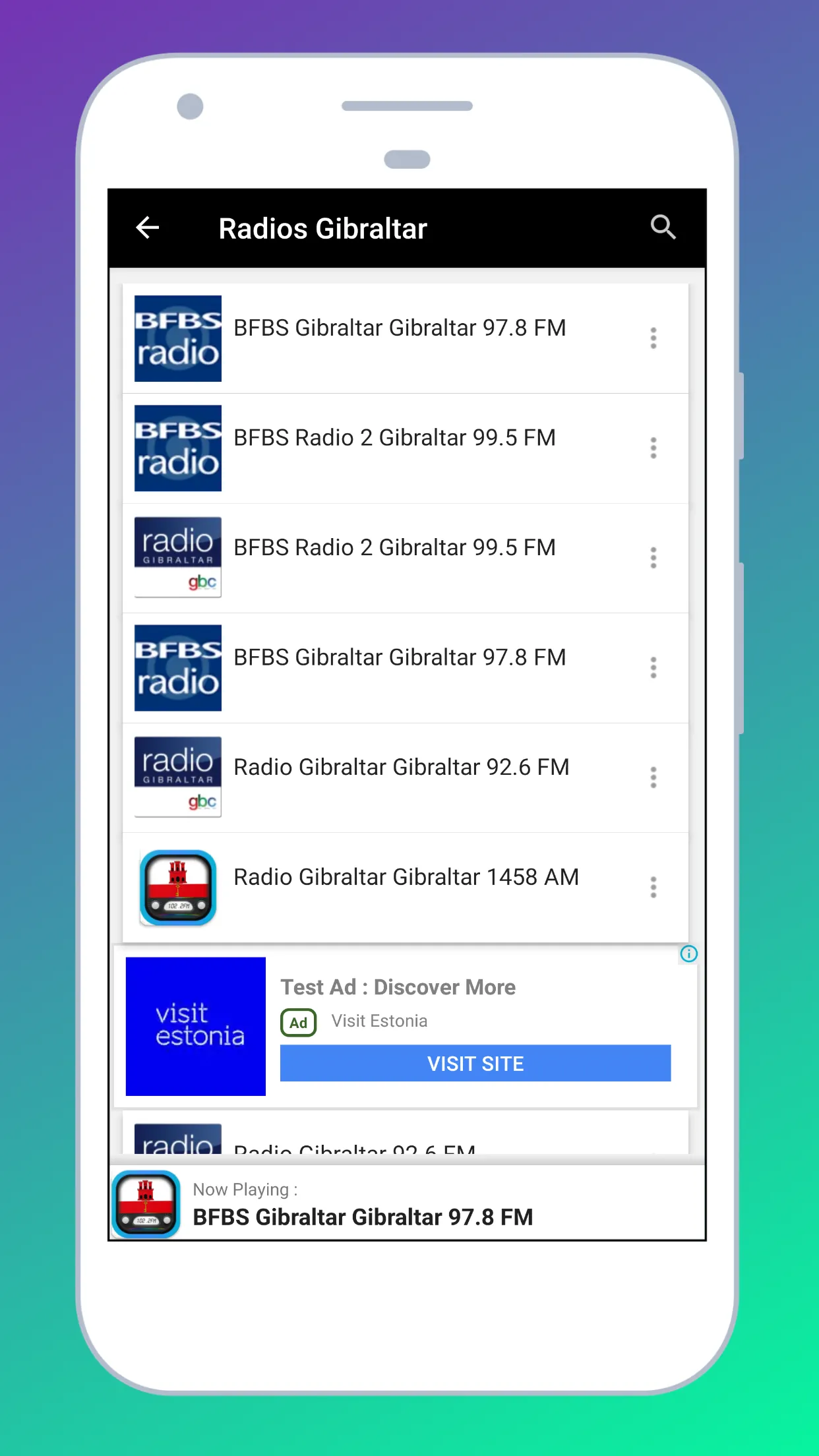 Radio Gibraltar + Radio online | Indus Appstore | Screenshot