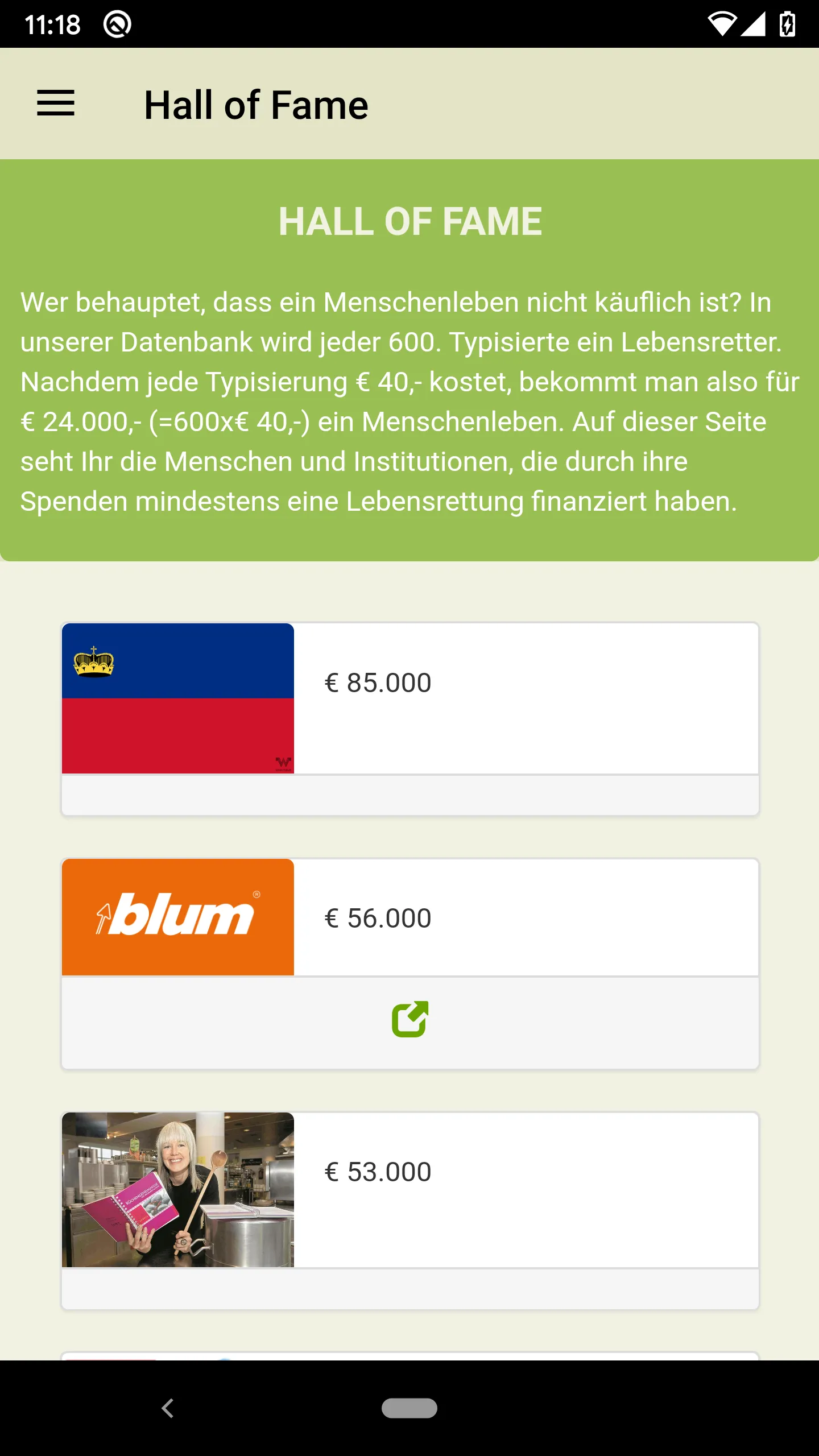 Geben für Leben Leukämiehilfe | Indus Appstore | Screenshot