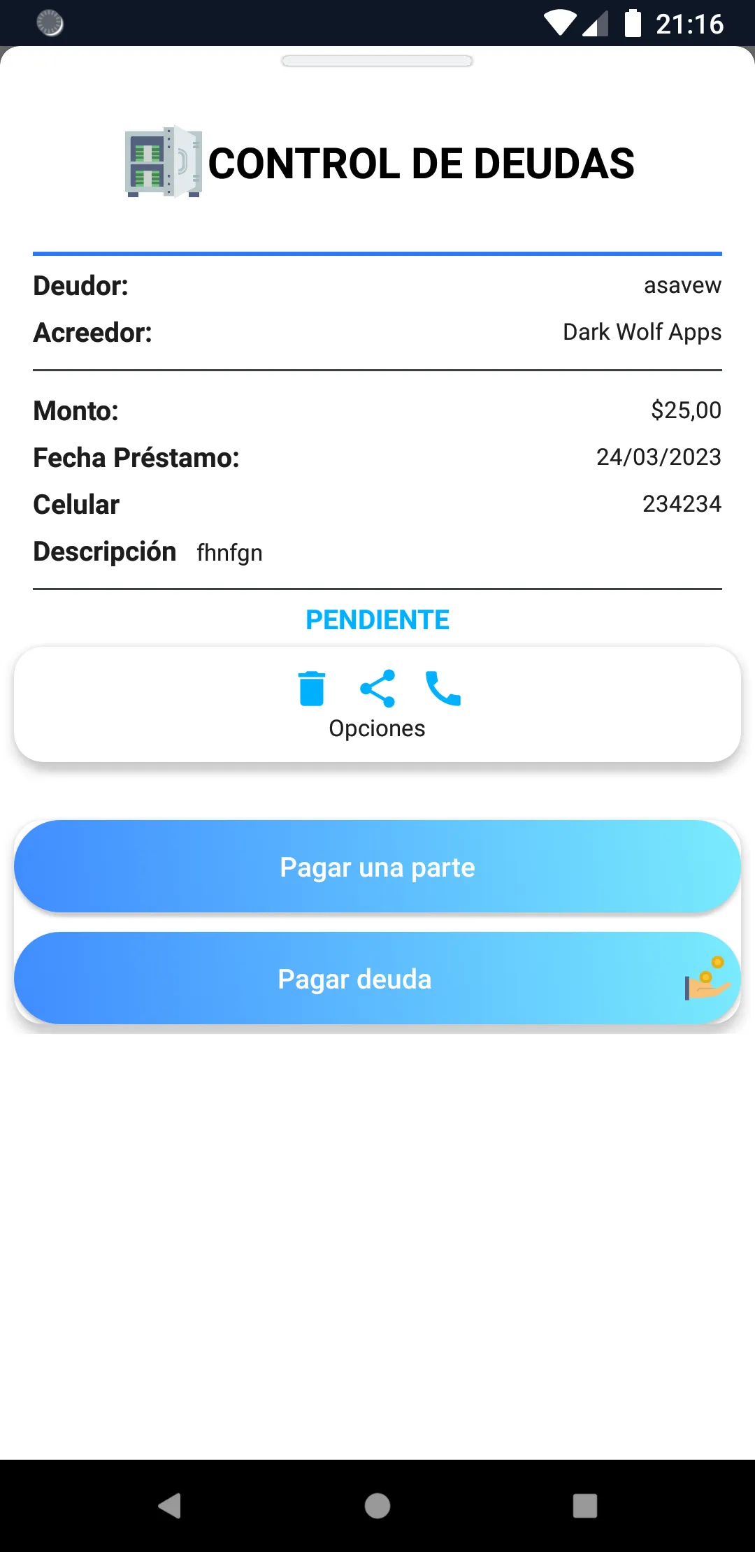 Control de Deudas | Indus Appstore | Screenshot