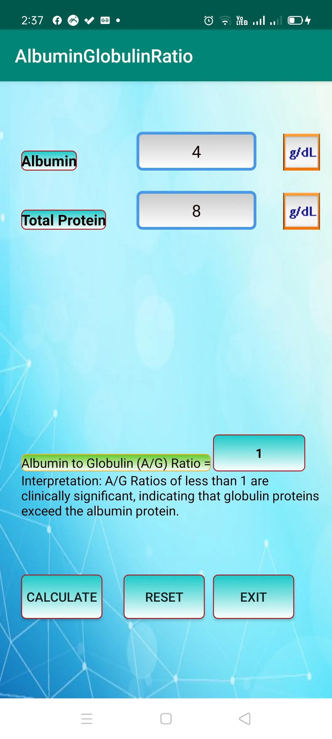 AlbuminGlobulinRatio | Indus Appstore | Screenshot