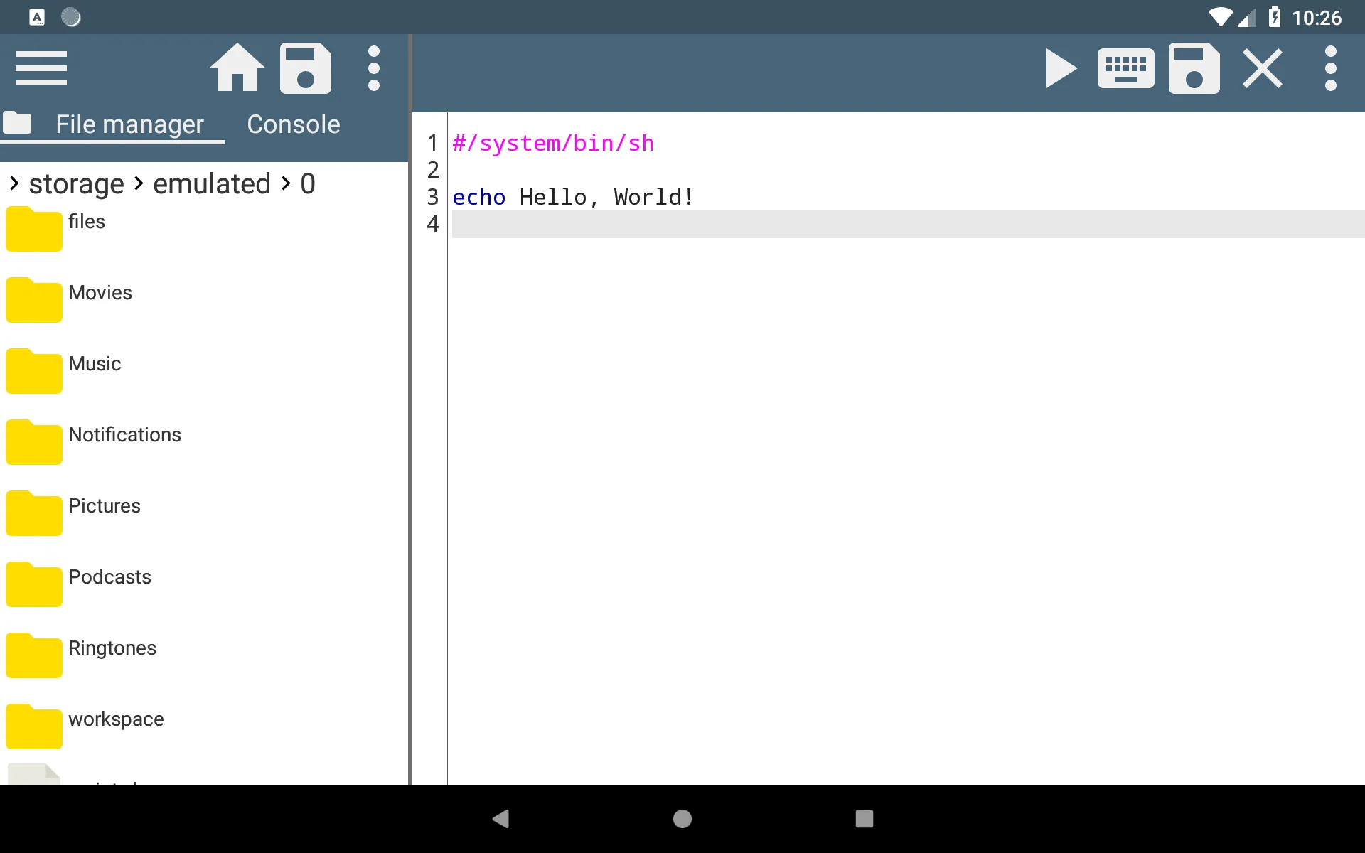 Shell Script Editor | Indus Appstore | Screenshot