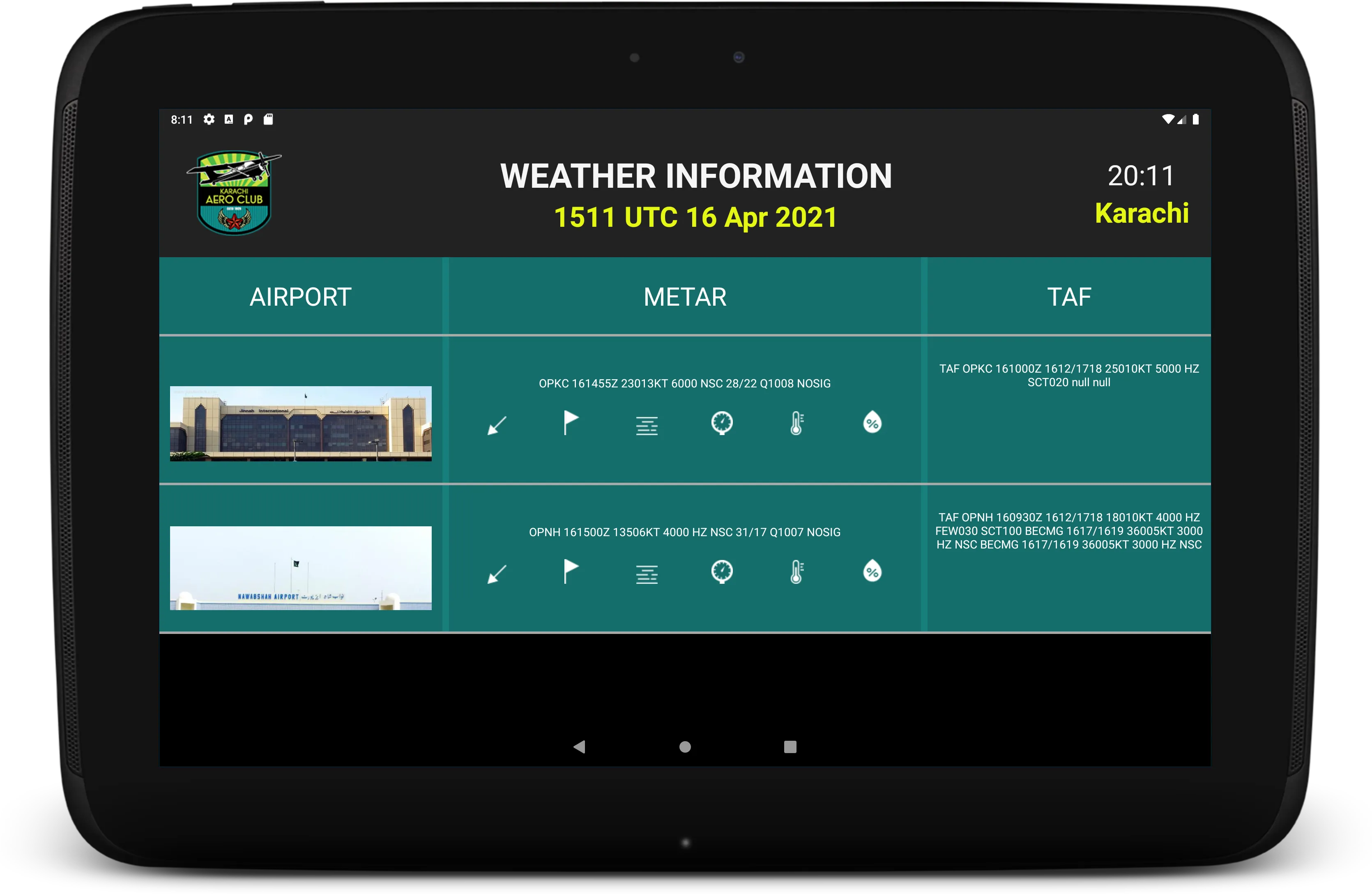 Karachi Aero Club Flight Sched | Indus Appstore | Screenshot