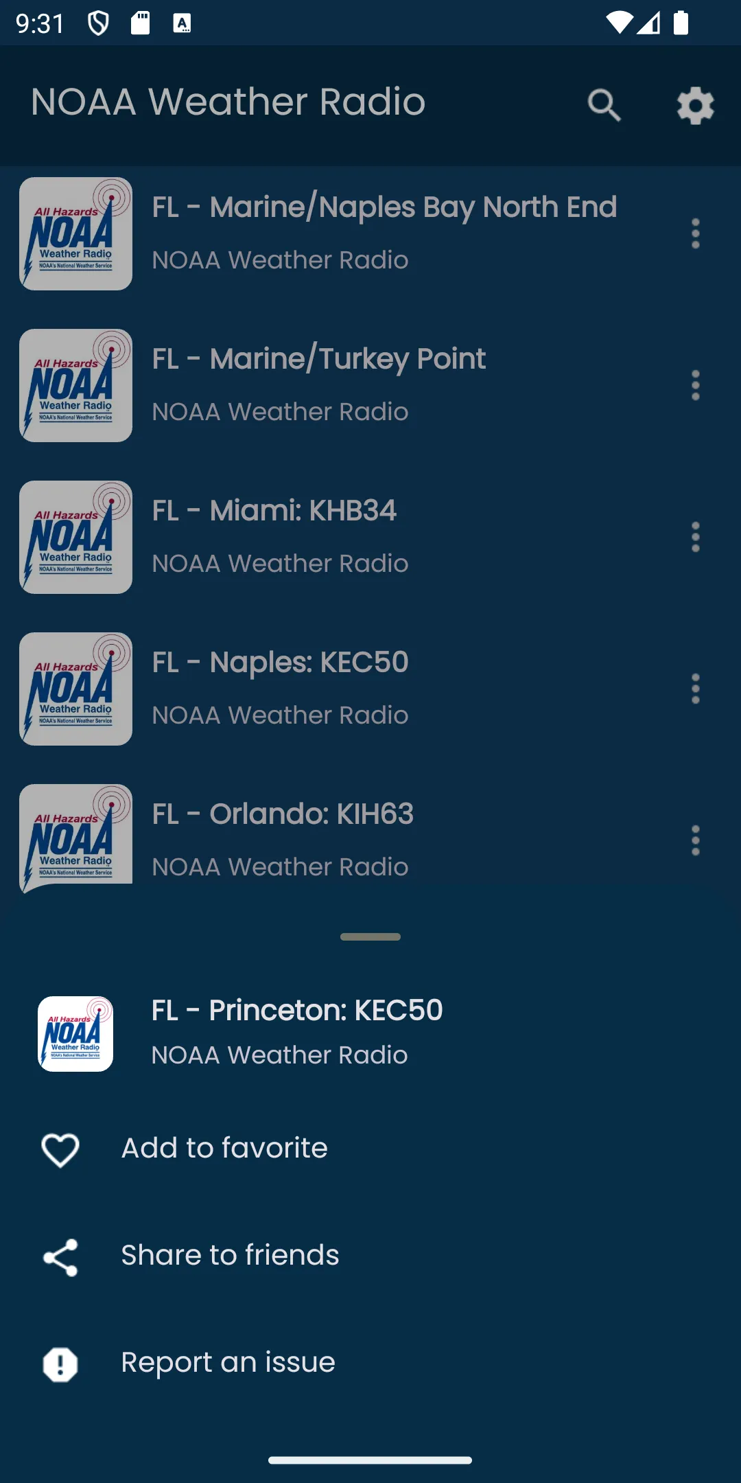 NOAA Weather Radio Stations | Indus Appstore | Screenshot