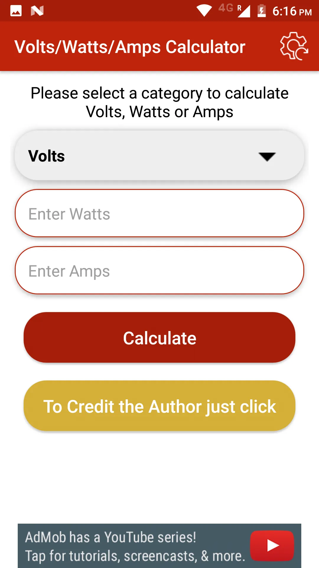 Volts/Watts/Amps Calculator | Indus Appstore | Screenshot