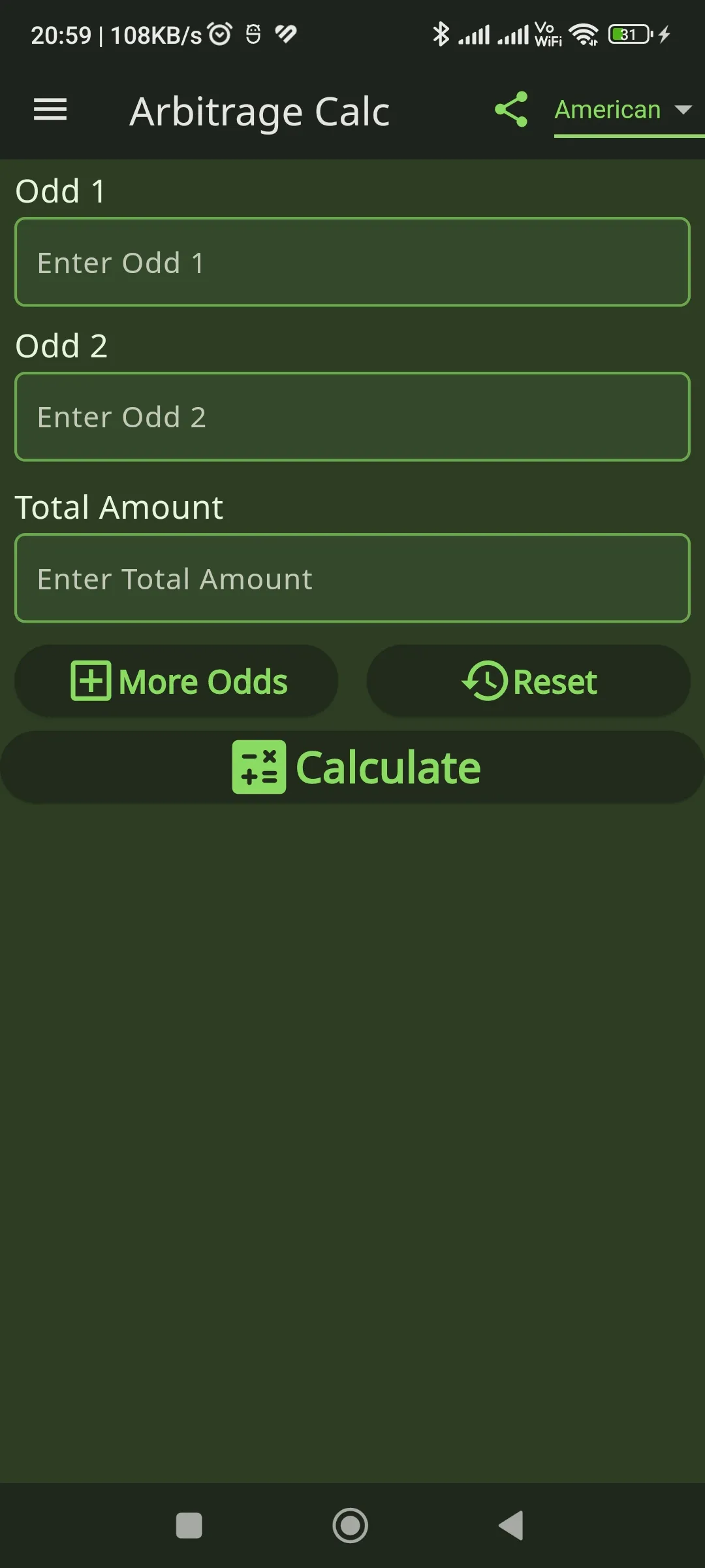 Arbitrage Calculator | Indus Appstore | Screenshot