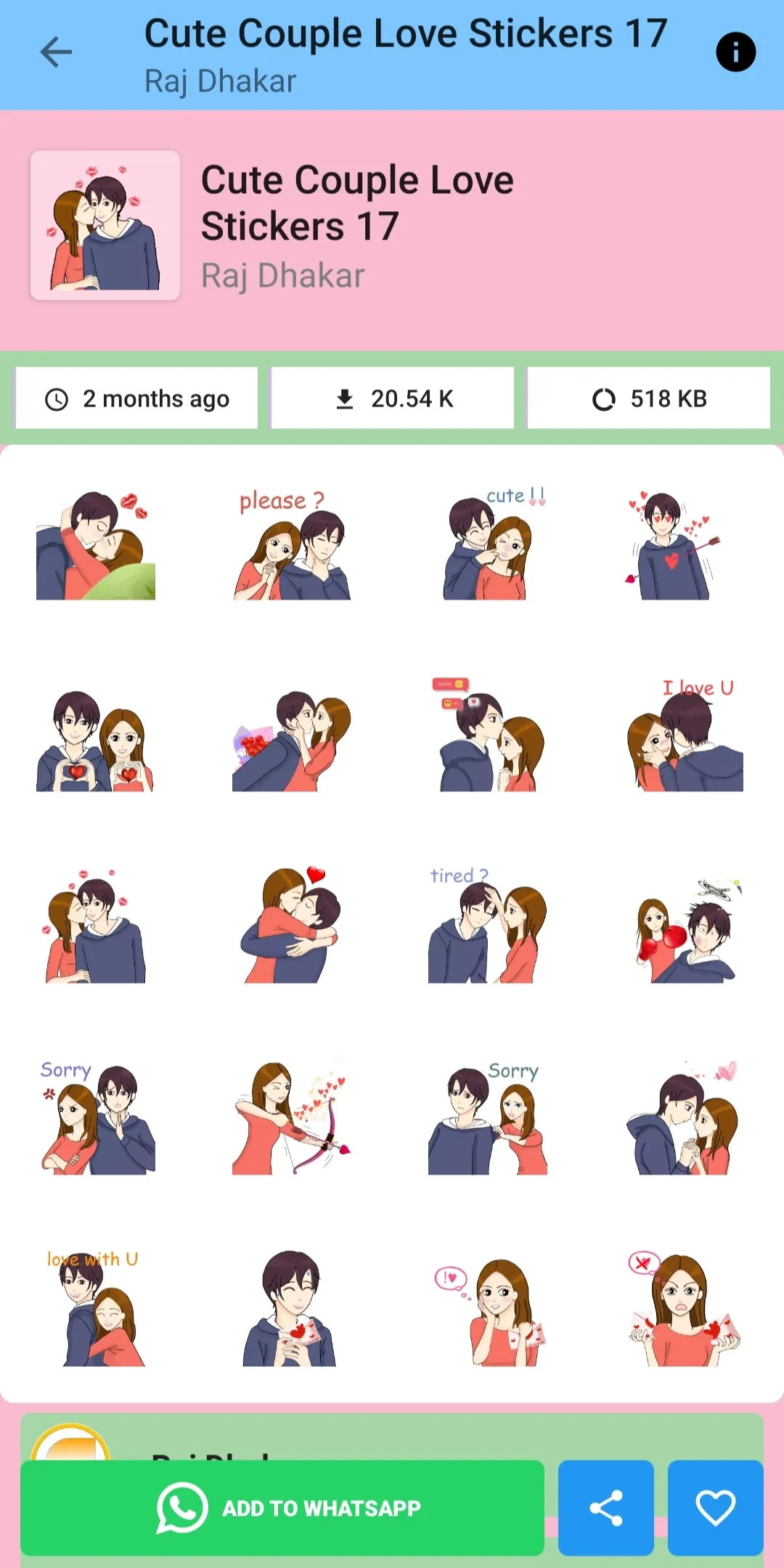 Love Stickers For WhatsApp | Indus Appstore | Screenshot