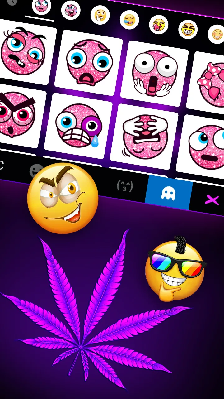 Purple Neon Weed Keyboard Back | Indus Appstore | Screenshot