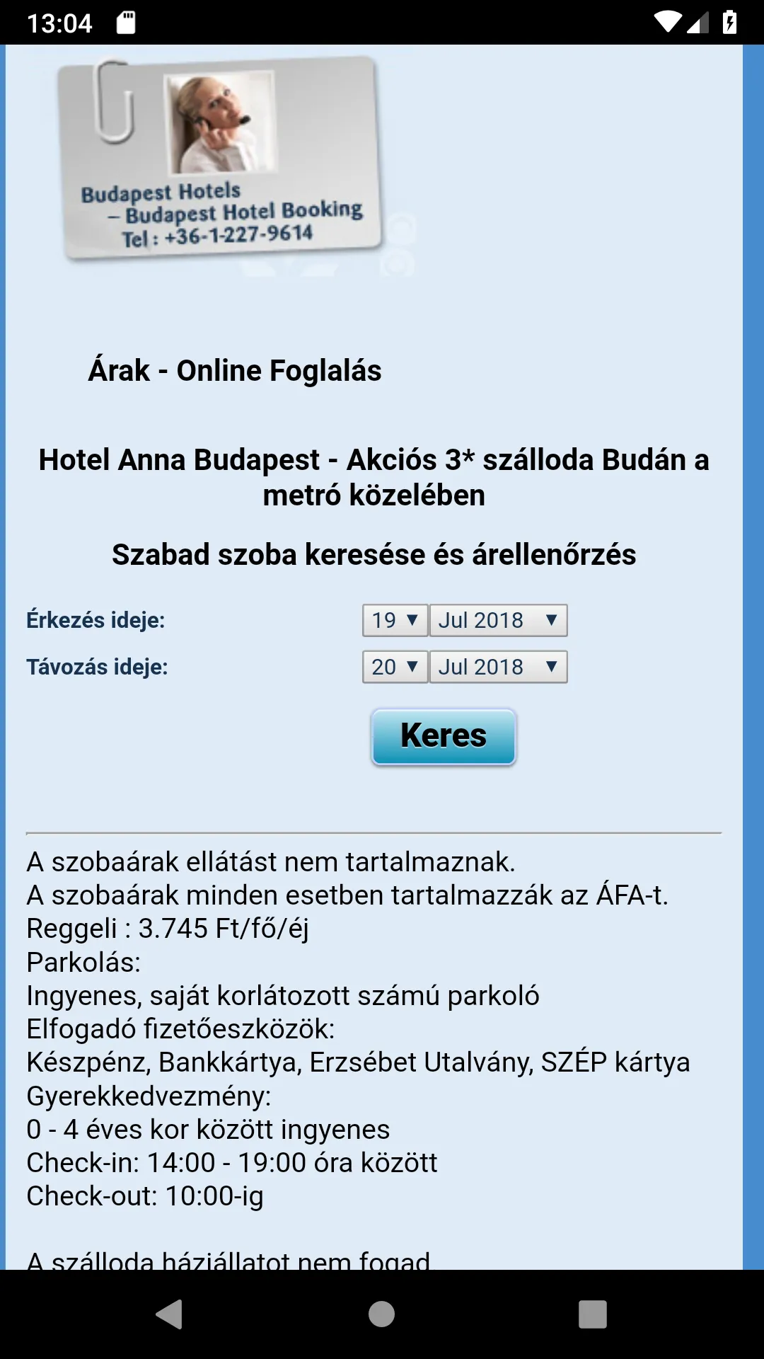 Szállás Budapesten, budapesti  | Indus Appstore | Screenshot