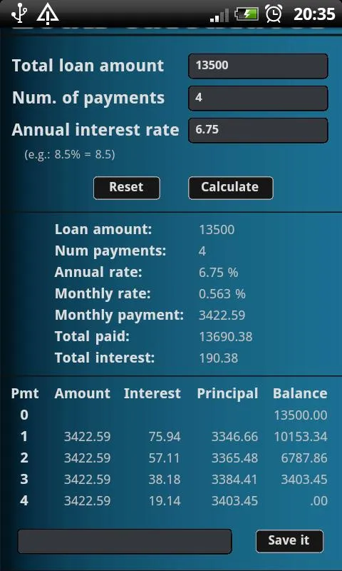 Loan calculator | Indus Appstore | Screenshot