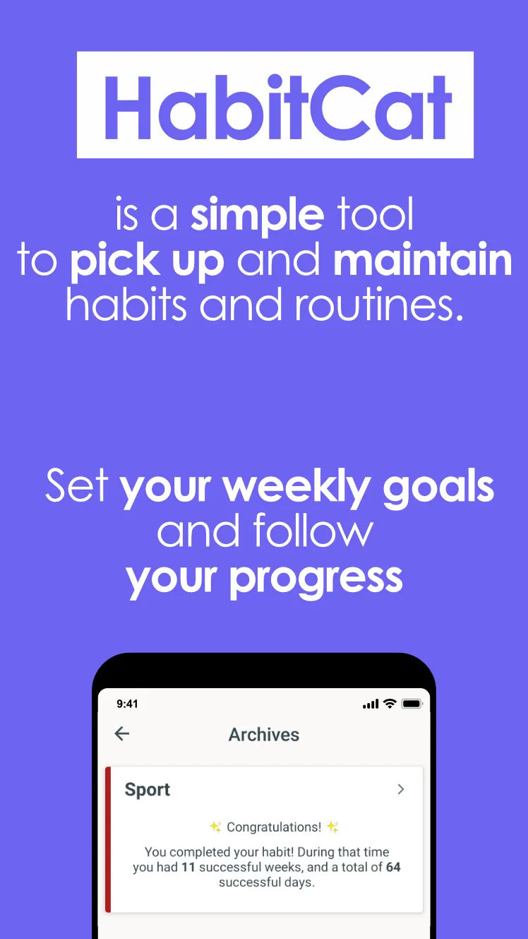 HabitCat: simple habit tracker | Indus Appstore | Screenshot