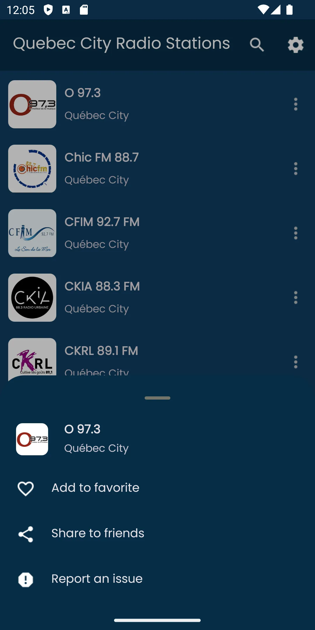 Radios from Quebec City | Indus Appstore | Screenshot