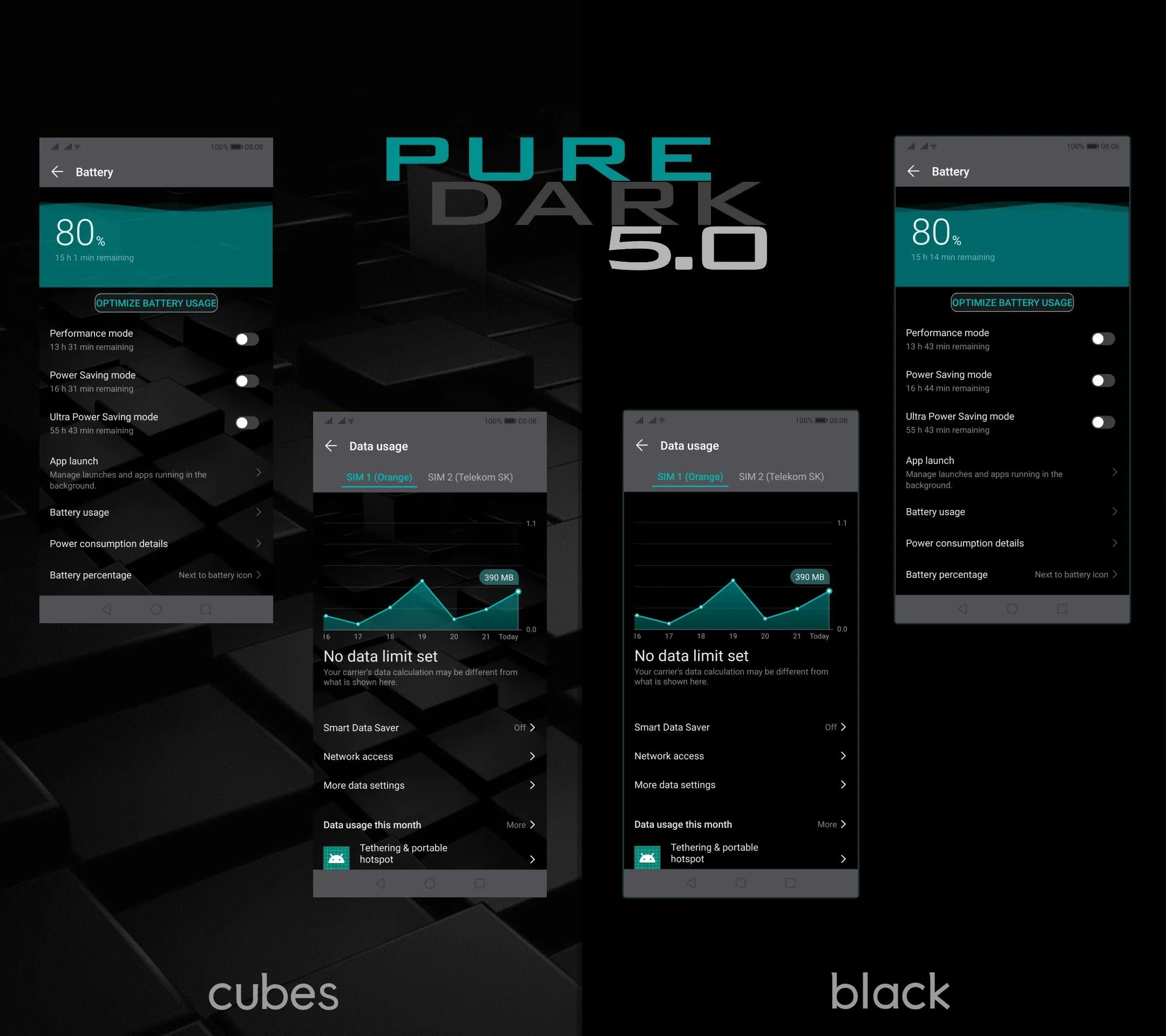 [EMUI 9.1]Pure Dark 5.0 Theme | Indus Appstore | Screenshot