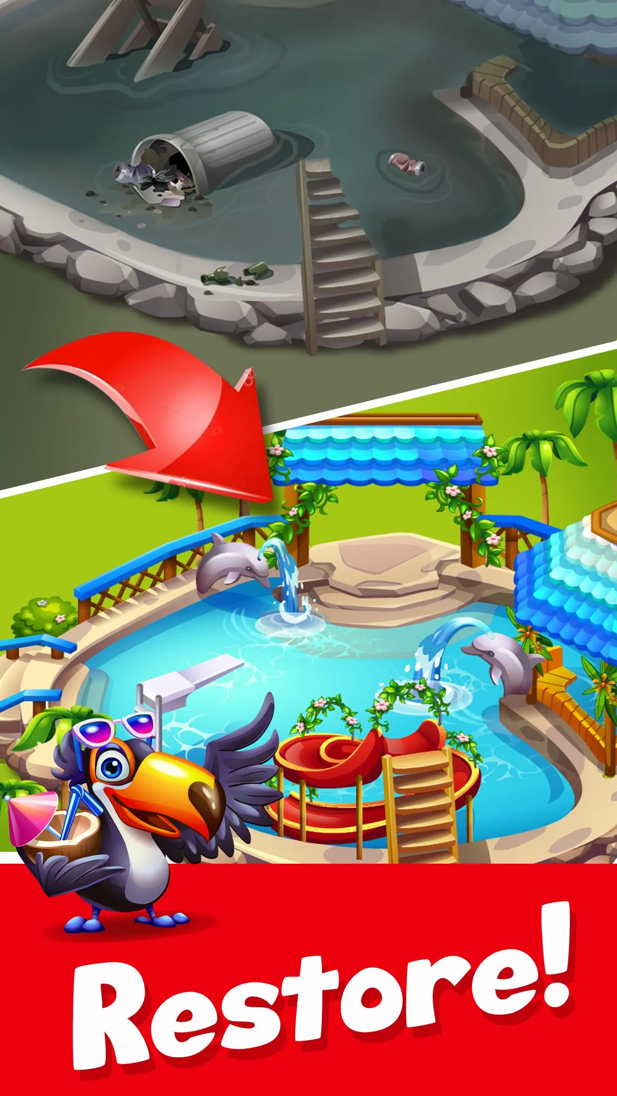 Tropic Trouble Match 3 Builder | Indus Appstore | Screenshot