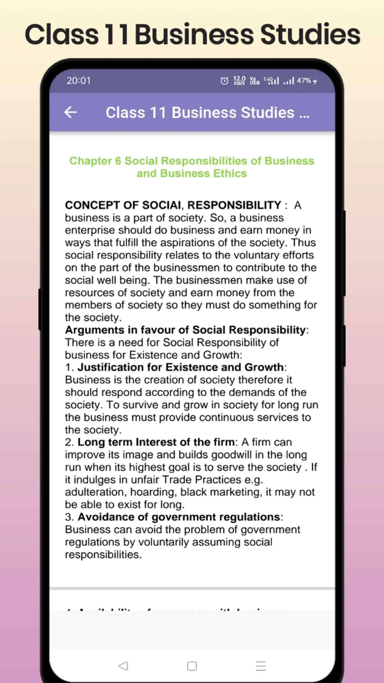 Class 11 Business Studies | Indus Appstore | Screenshot