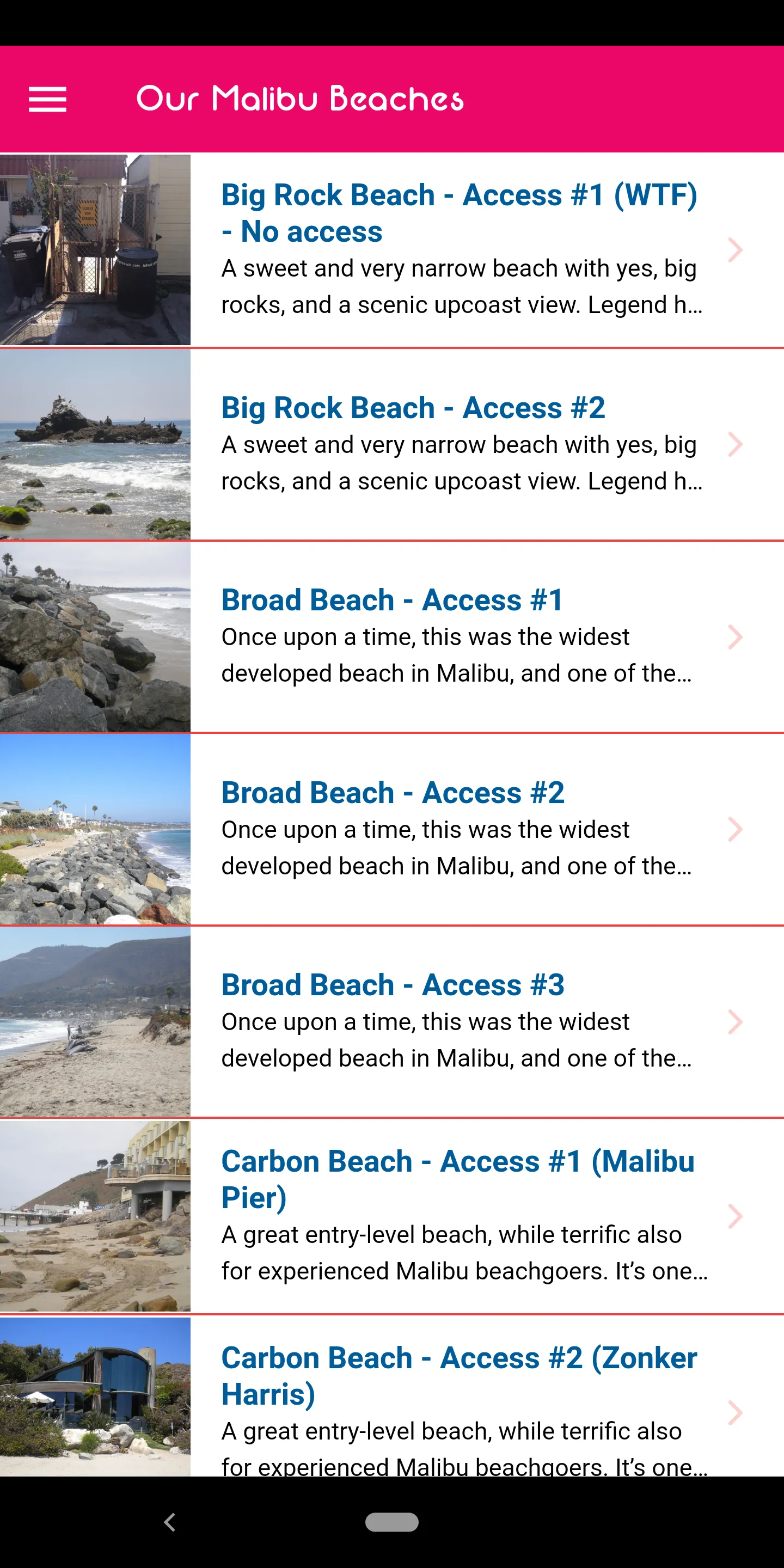 Our Malibu Beaches | Indus Appstore | Screenshot