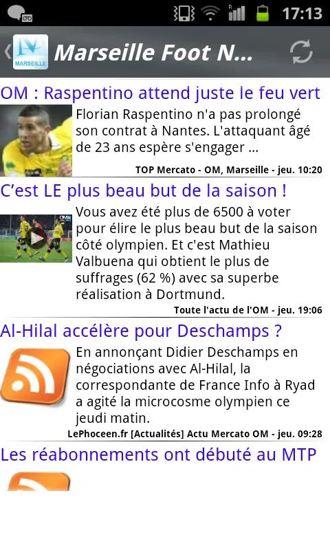 Marseille Foot News | Indus Appstore | Screenshot