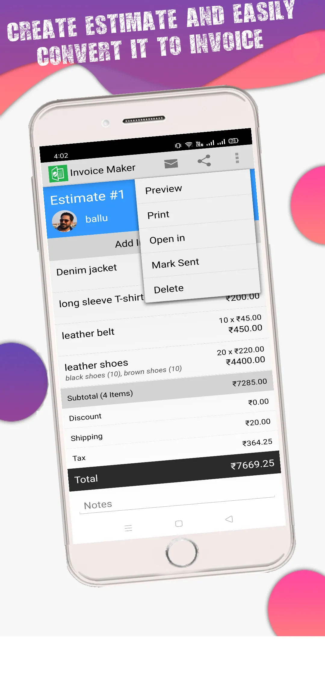 Invoice Maker | Indus Appstore | Screenshot