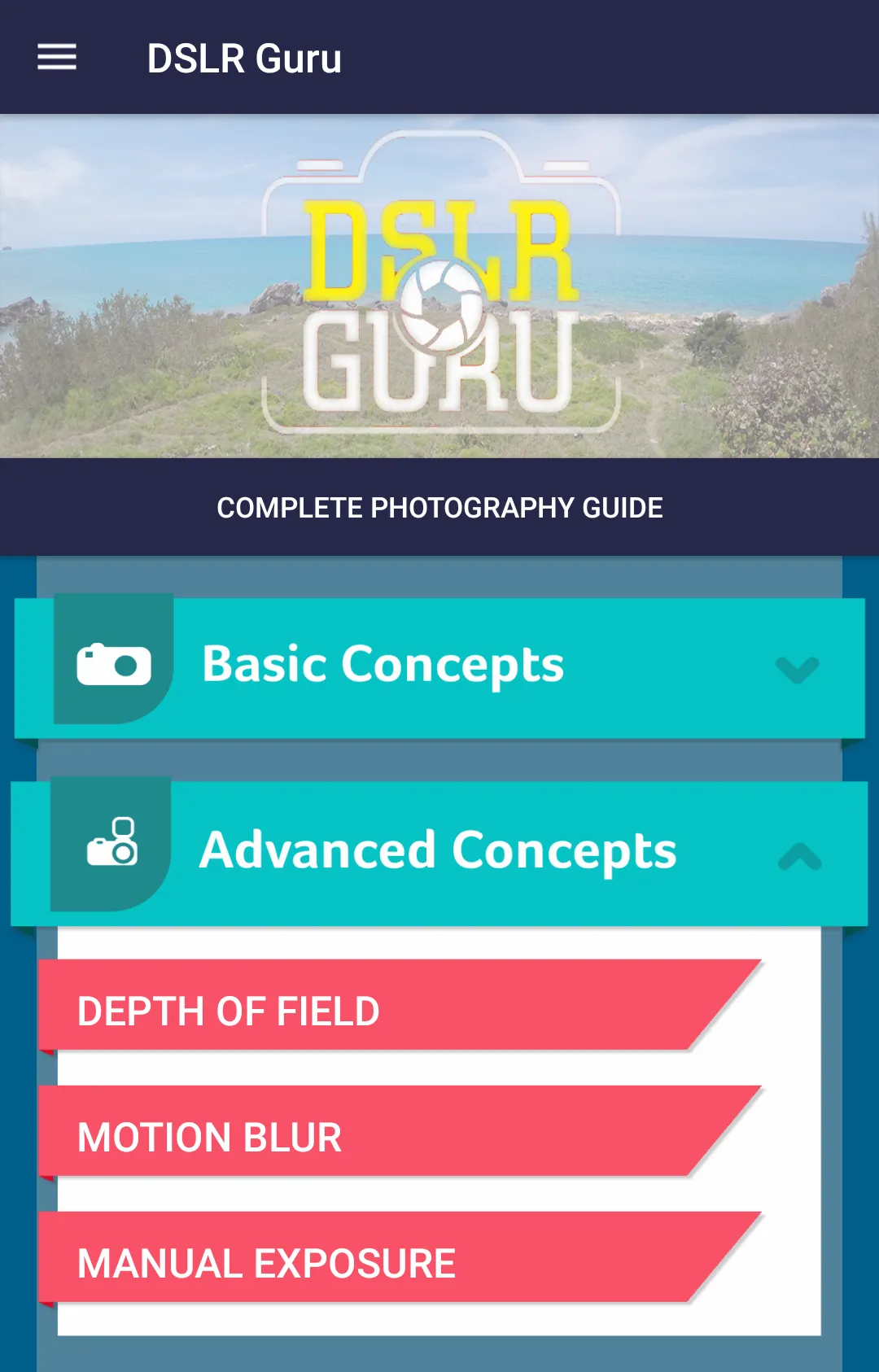 DSLR Guru - Photography guide | Indus Appstore | Screenshot