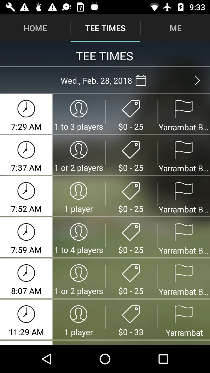 Yarrambat Golf Tee Times | Indus Appstore | Screenshot