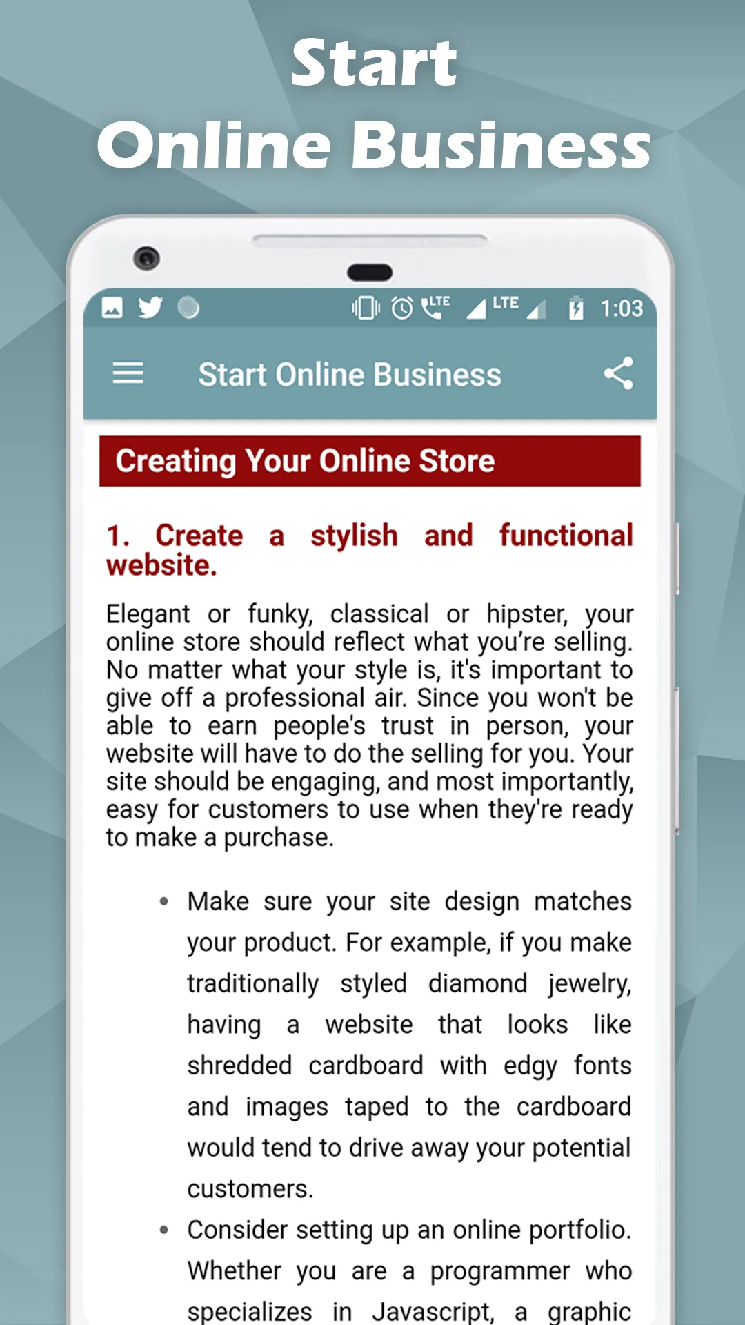 Start Online Business Tips | Indus Appstore | Screenshot