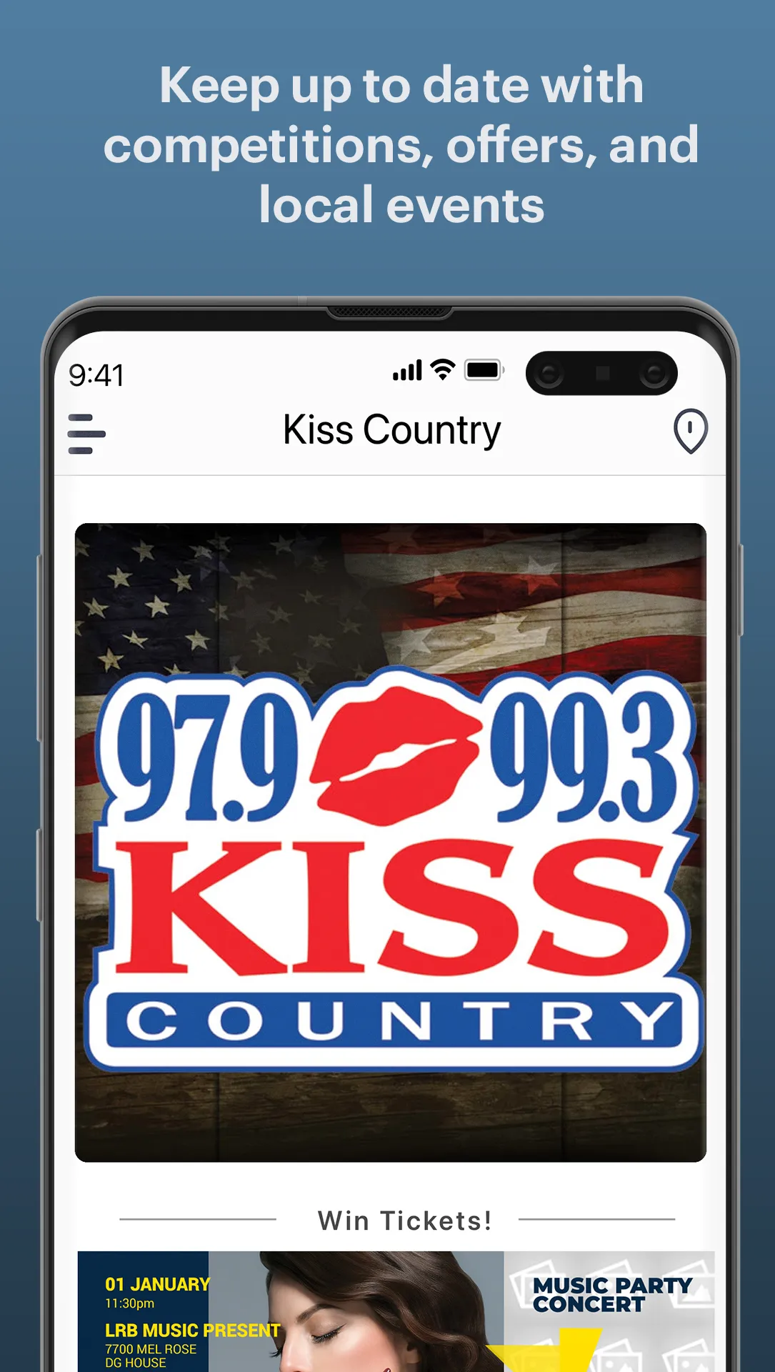 Kiss Country 97.9 and 99.3 | Indus Appstore | Screenshot