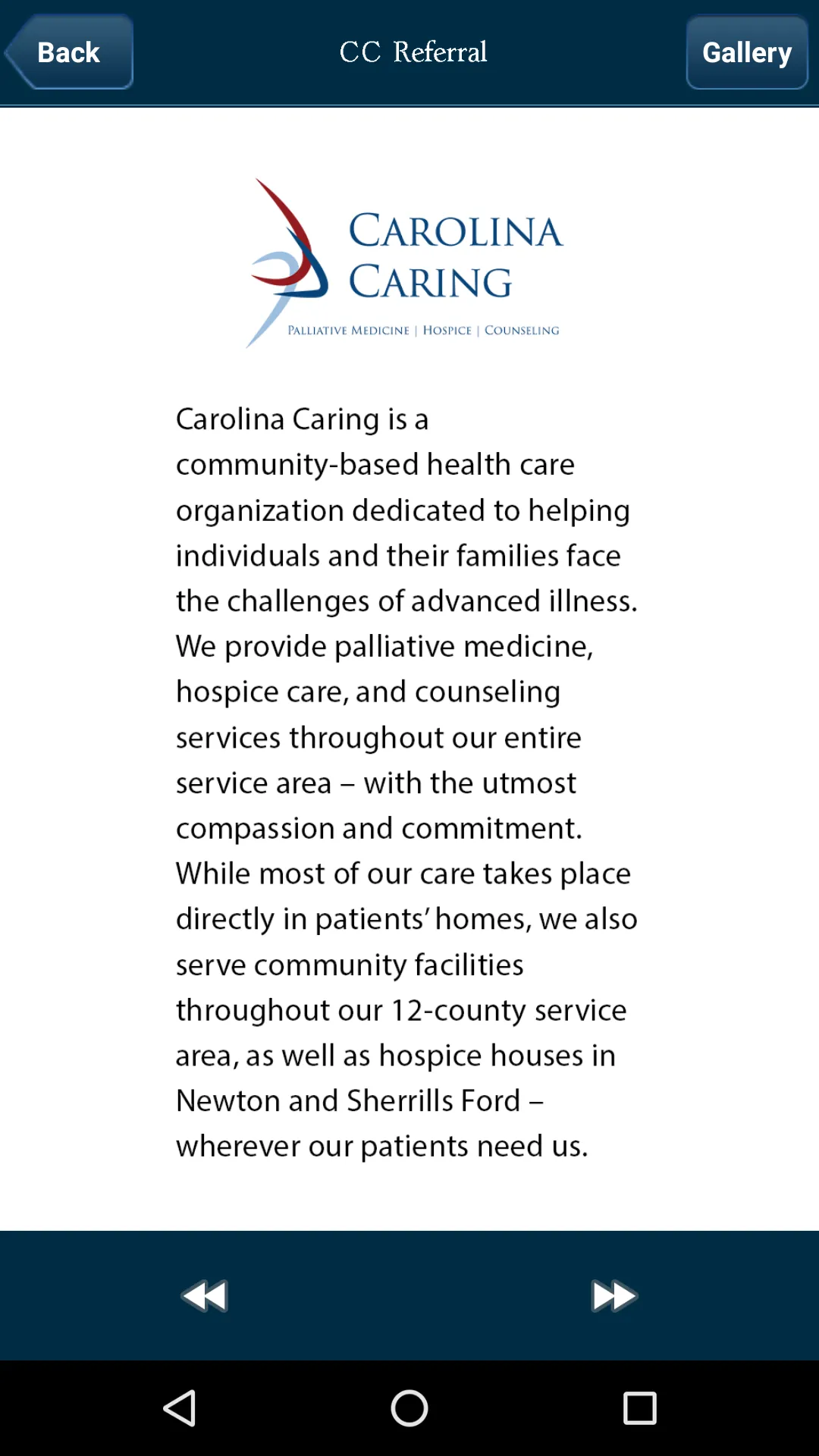 Carolina Caring Referral | Indus Appstore | Screenshot