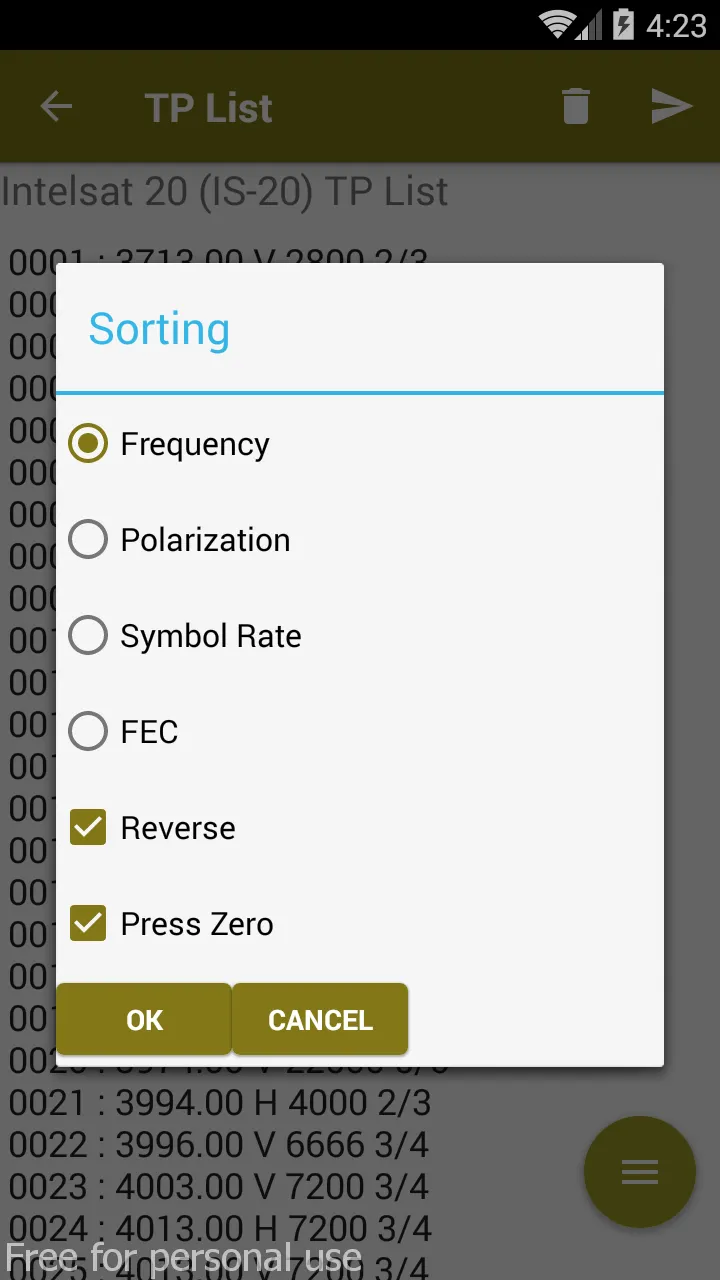 Intelsat Frequency List | Indus Appstore | Screenshot