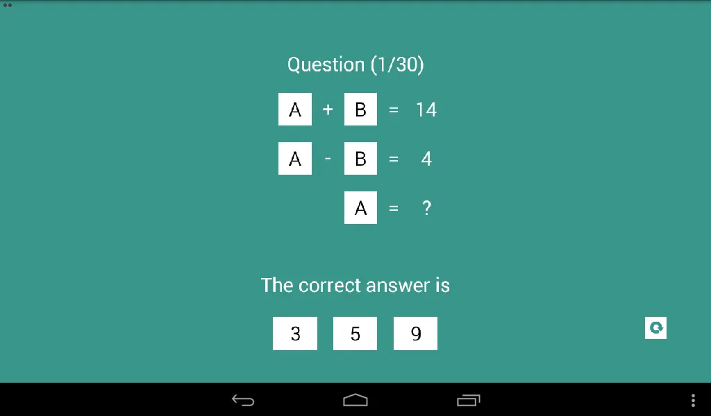 Linear Equation Quiz | Indus Appstore | Screenshot