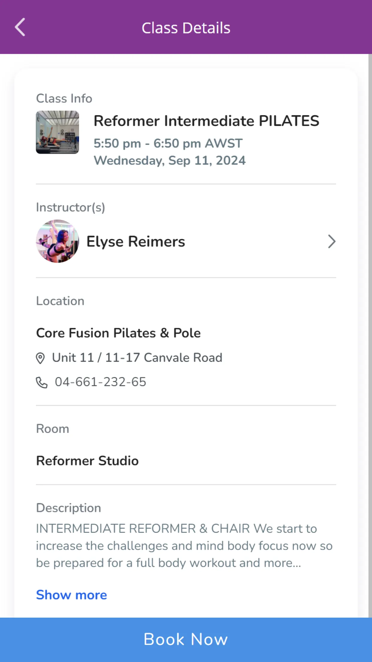 Core Fusion Pilates & Pole | Indus Appstore | Screenshot