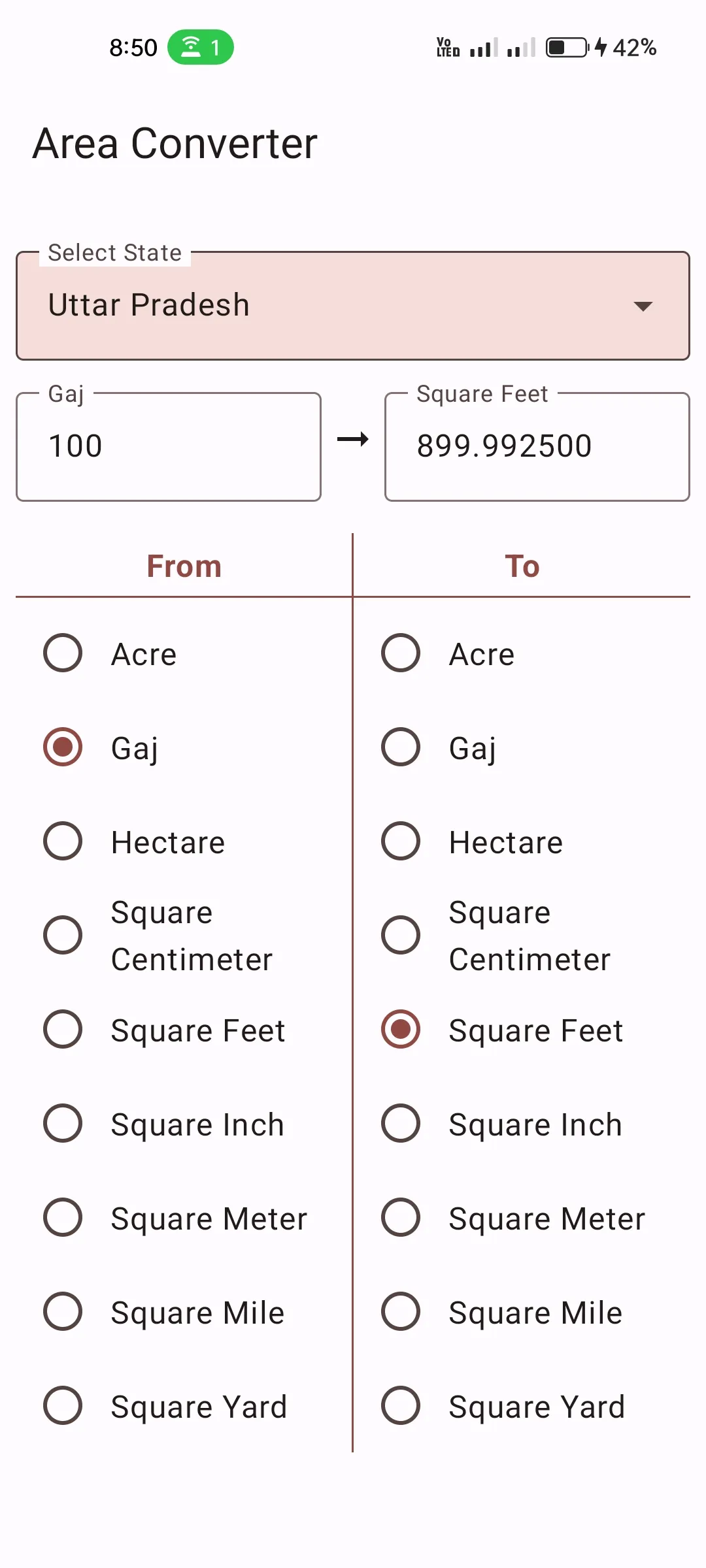 Area Converter State Wise | Indus Appstore | Screenshot