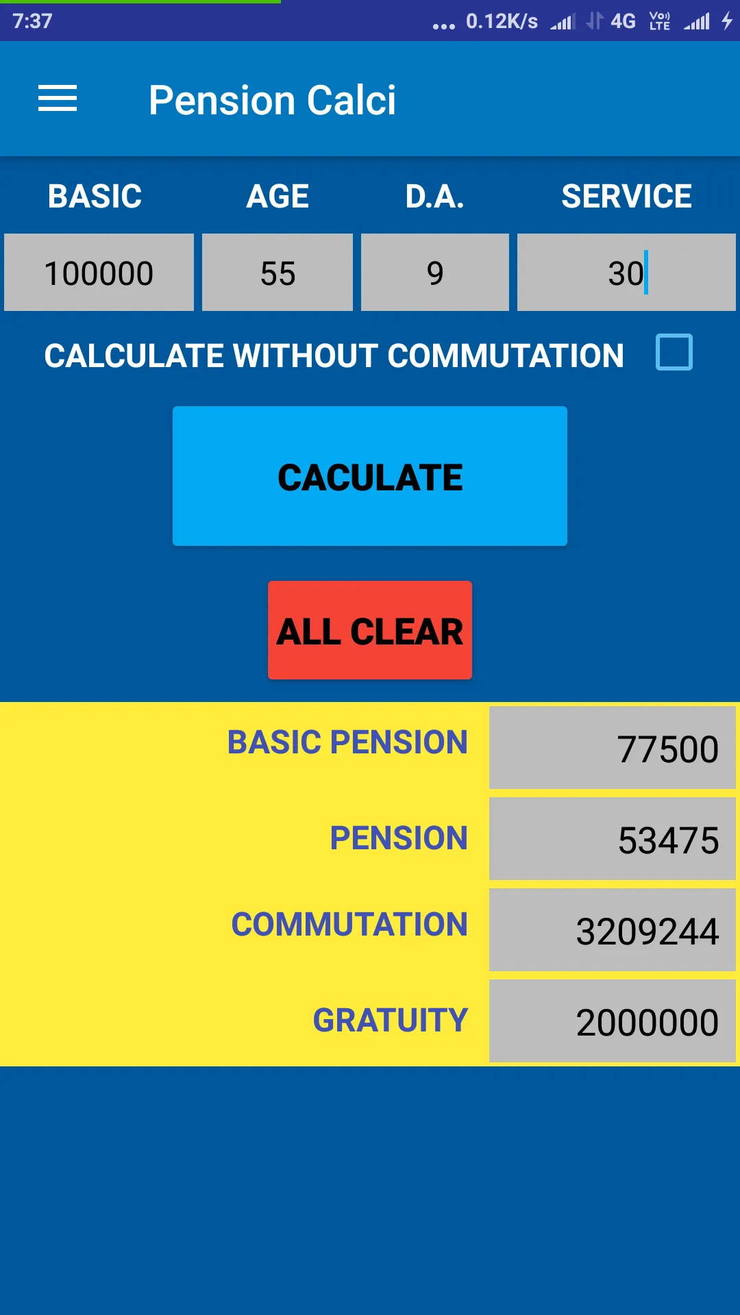 Pension Calci | Indus Appstore | Screenshot