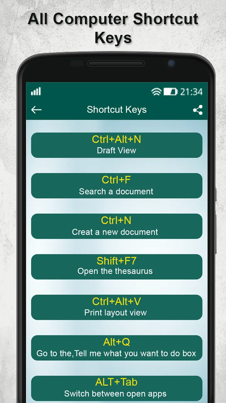 Computer keyboard key shortcut | Indus Appstore | Screenshot