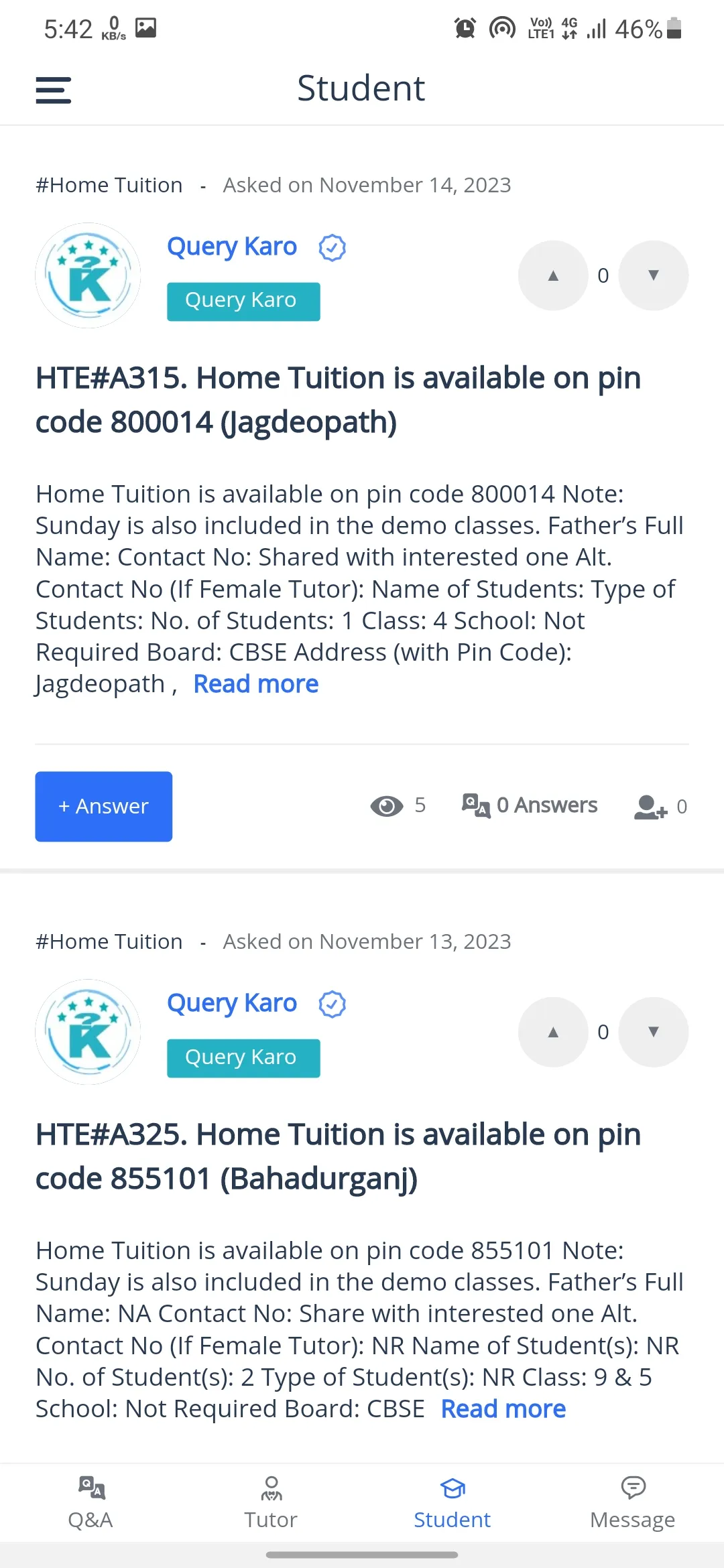 Query Karo: Home Tuition App | Indus Appstore | Screenshot