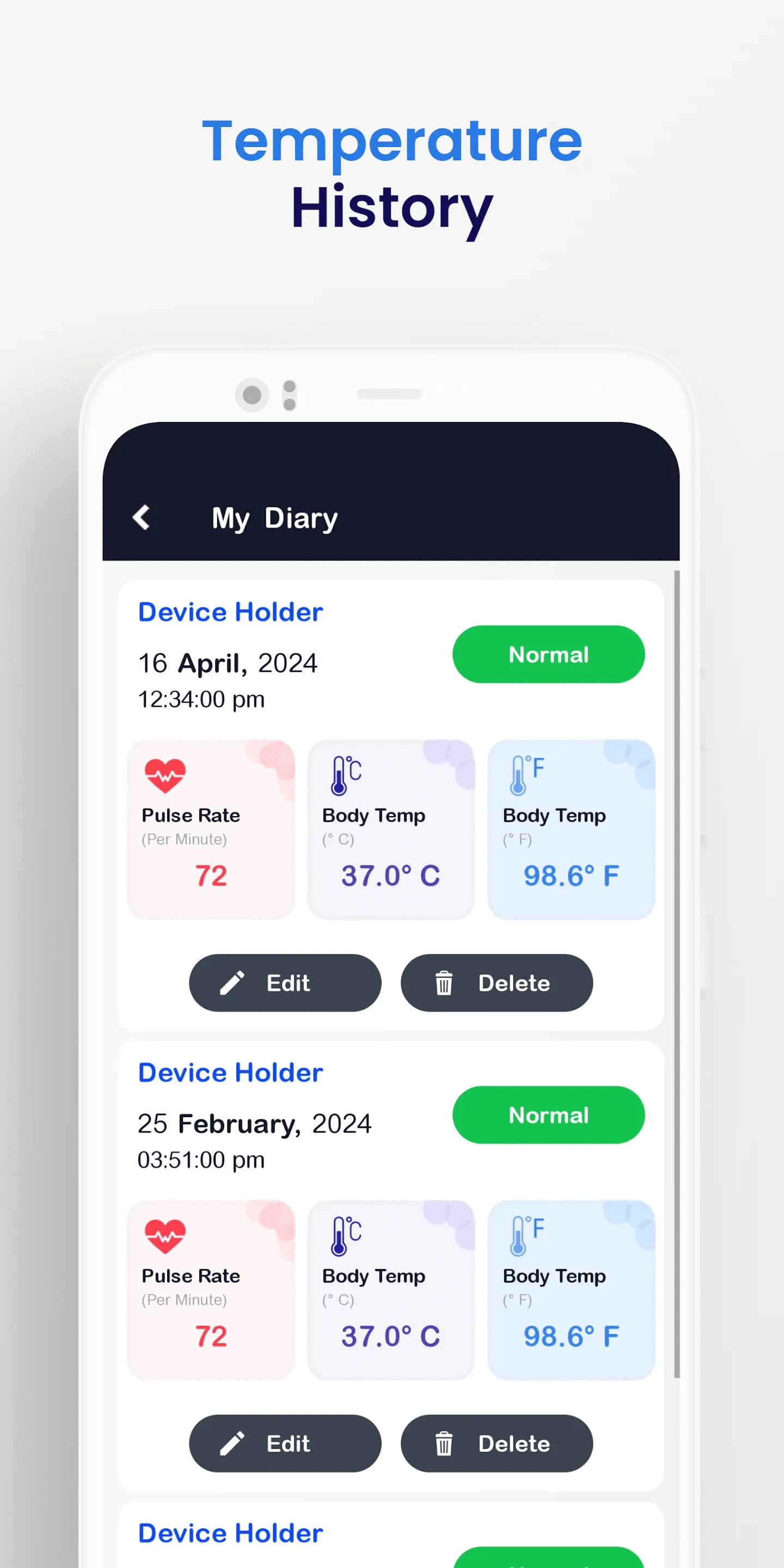 Body Temperature Fever Tracker | Indus Appstore | Screenshot