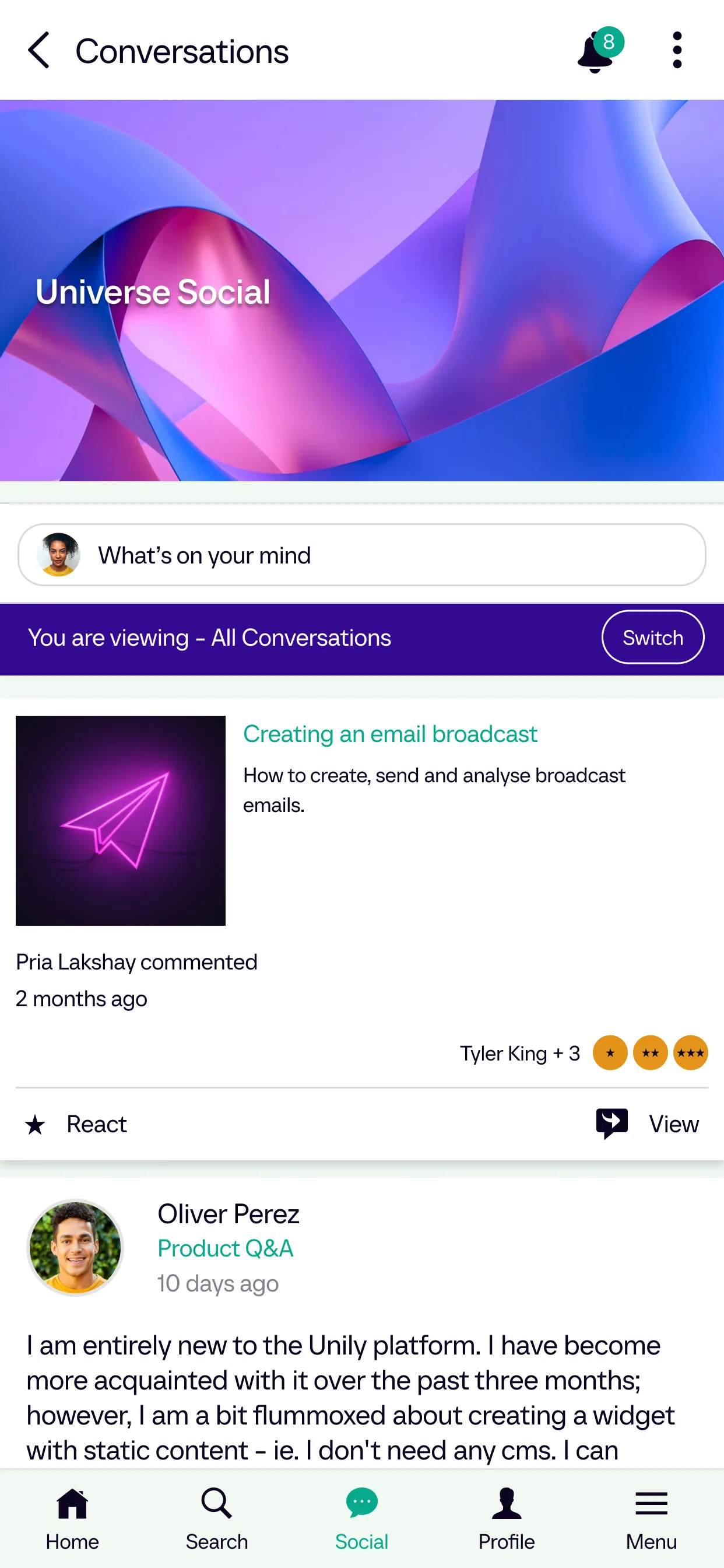 Universe by Unily | Indus Appstore | Screenshot