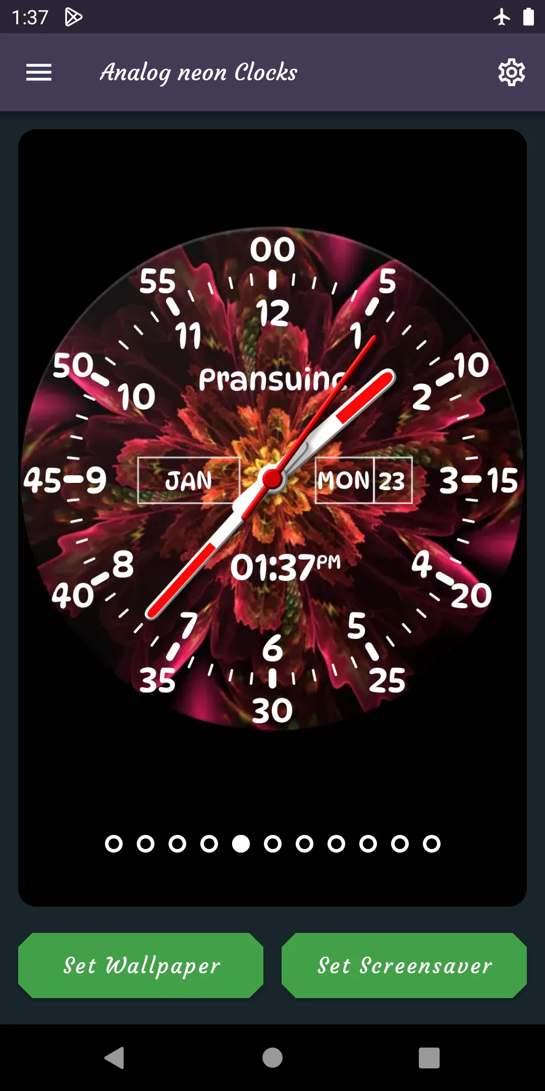 Neon Clock Live Wallpapers | Indus Appstore | Screenshot