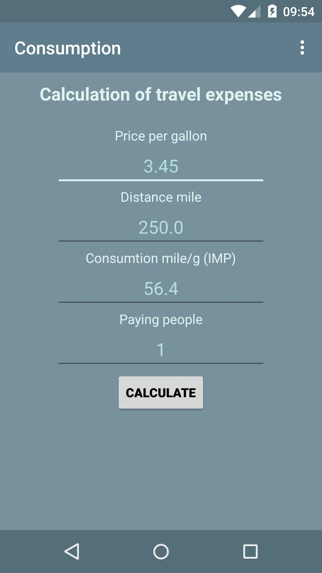 The cost for the trip by car | Indus Appstore | Screenshot