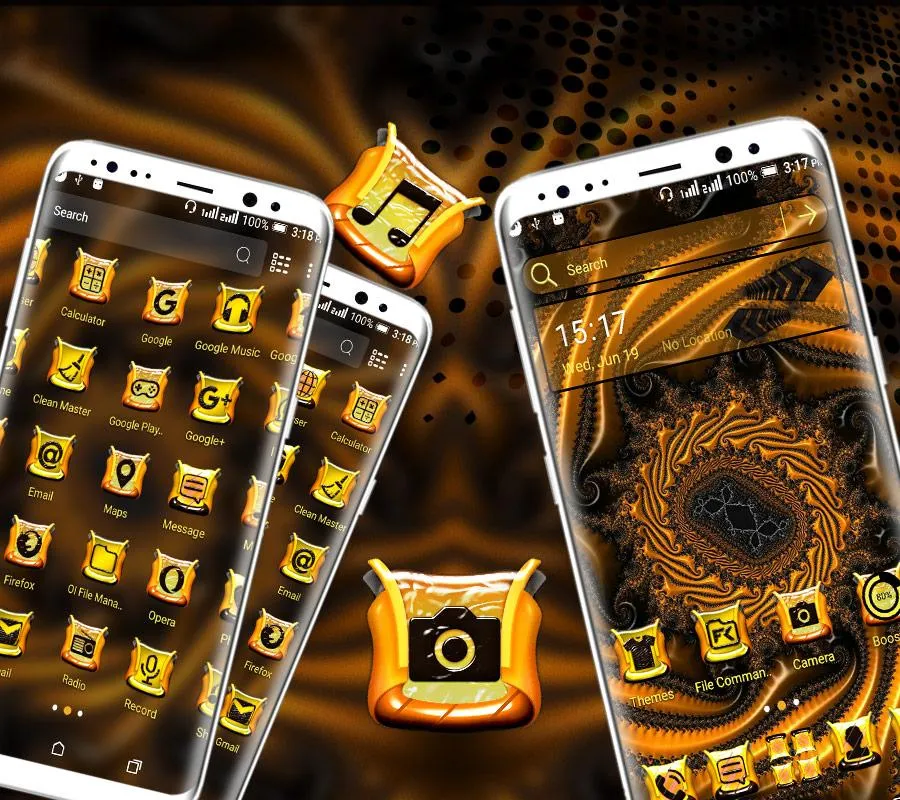 Golden Fractal Shape Theme | Indus Appstore | Screenshot