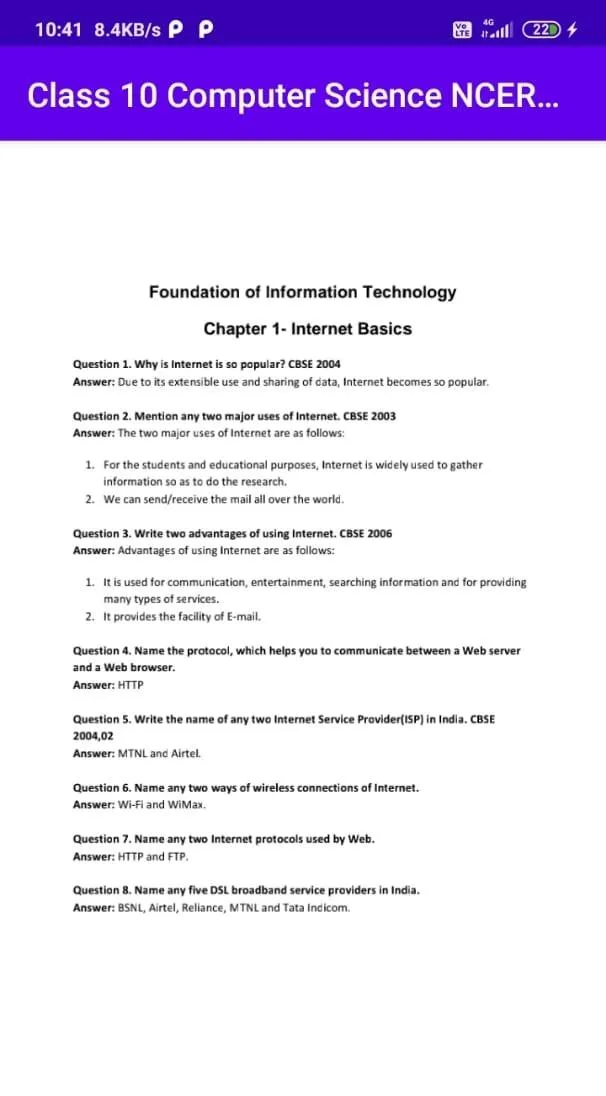 CLASS 10 COMPUTER SCIENCE NCER | Indus Appstore | Screenshot