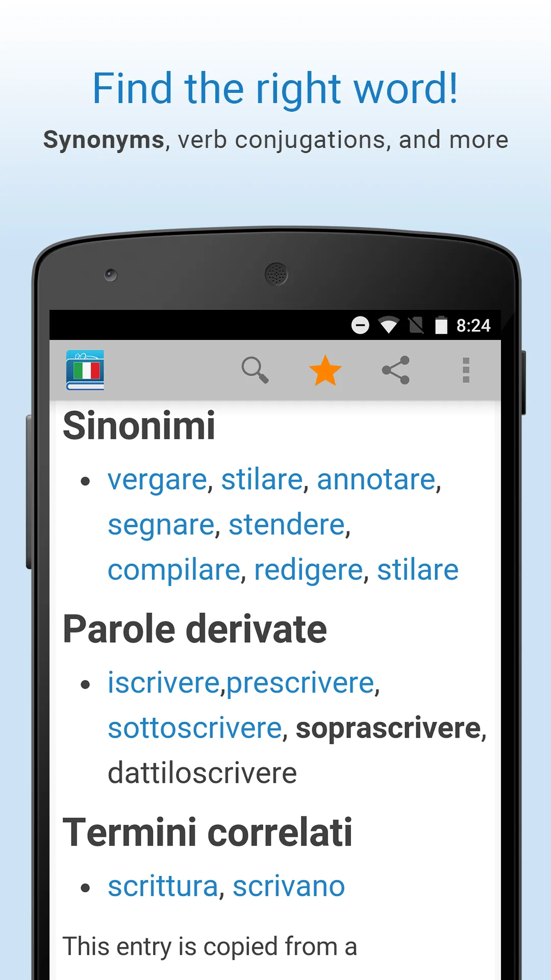 Italian Dictionary & Thesaurus | Indus Appstore | Screenshot